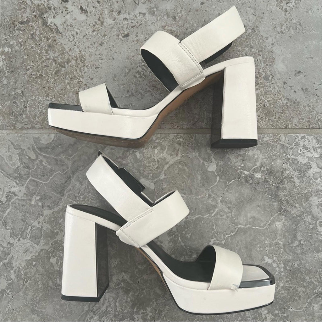 DKNY Bibiana Platform Sandals in Cream Size 9, Comes in Original Box Retail $139