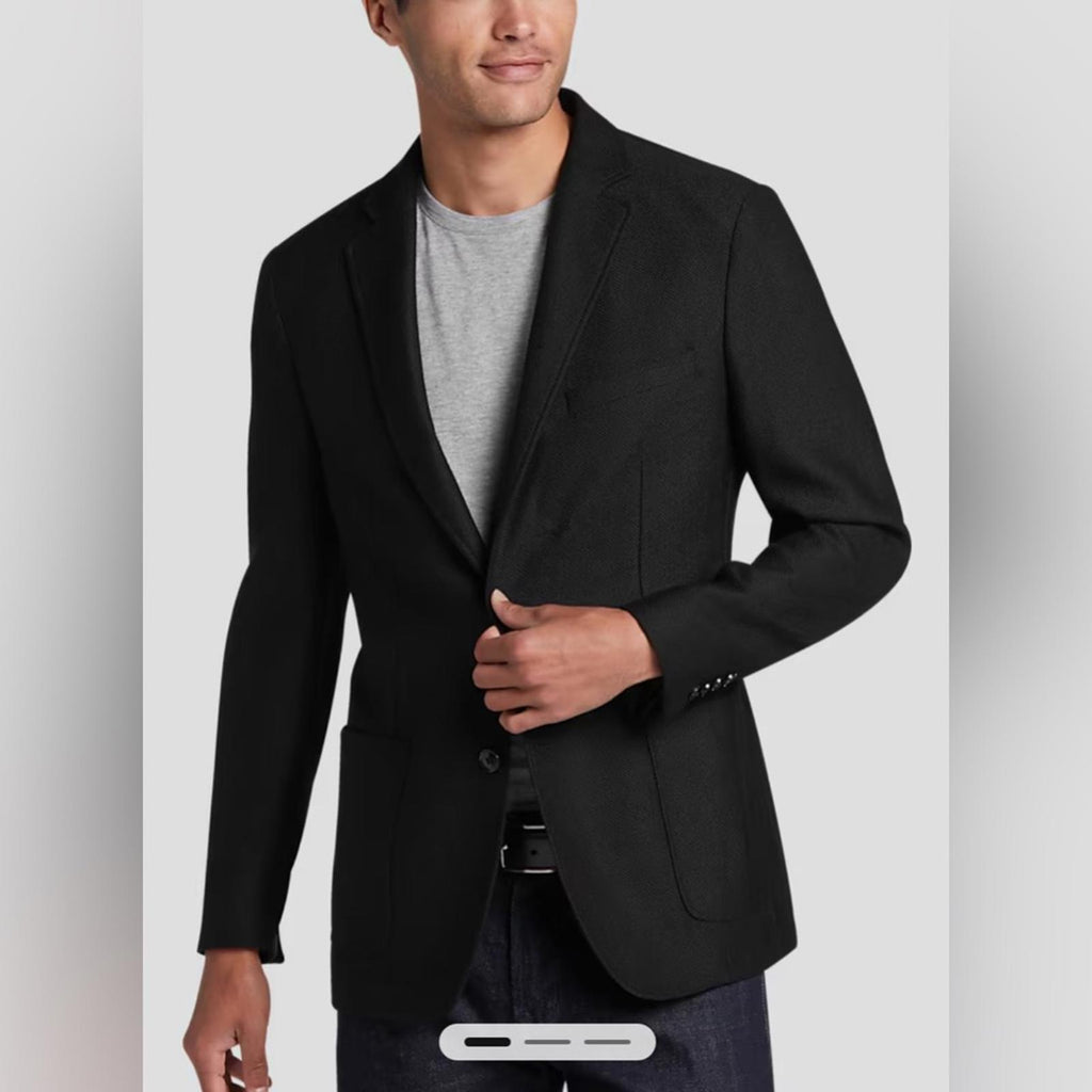 Calvin Klein Slim Fit Stretch Textured Sport Coat in Black, Size 41L NWT $295