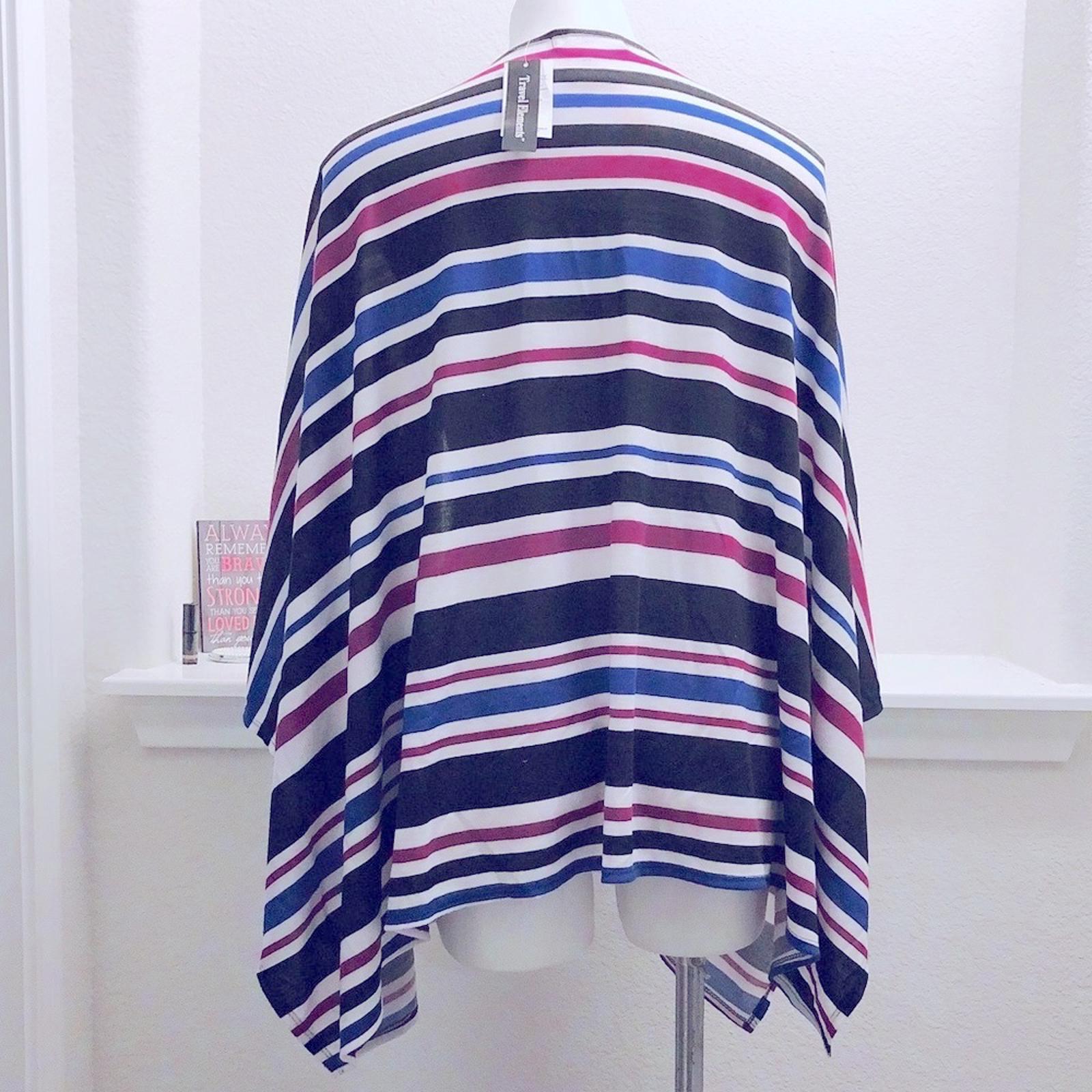 Travel Elements Striped Cardigan, Poncho Knit Sweater Size L New w/Tag