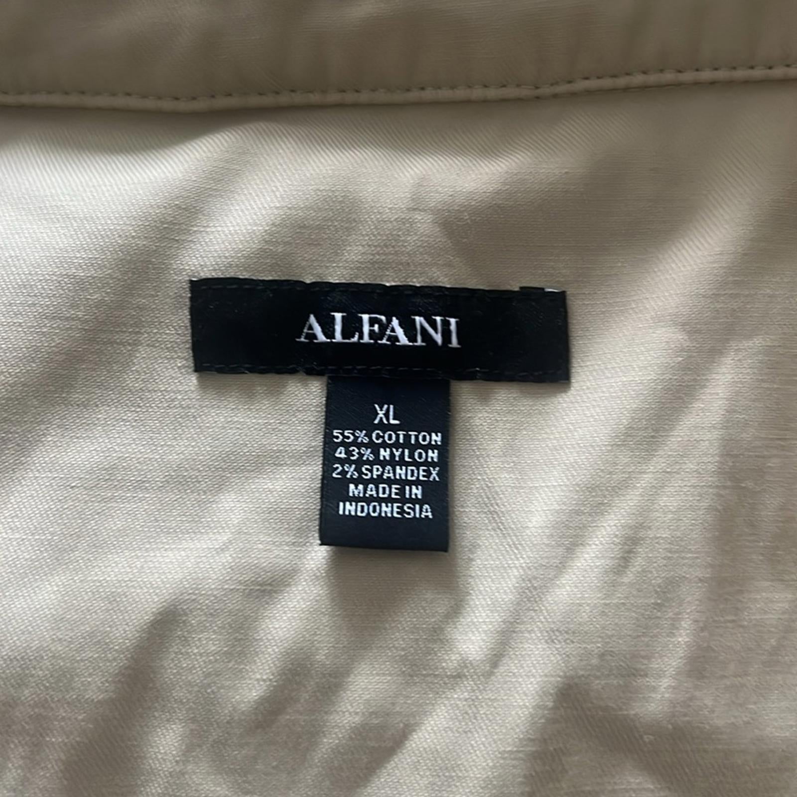 Alfani Men's Regular-Fit Beige Long-Sleeve Twill Overshirt, NWT, Size XL $120
