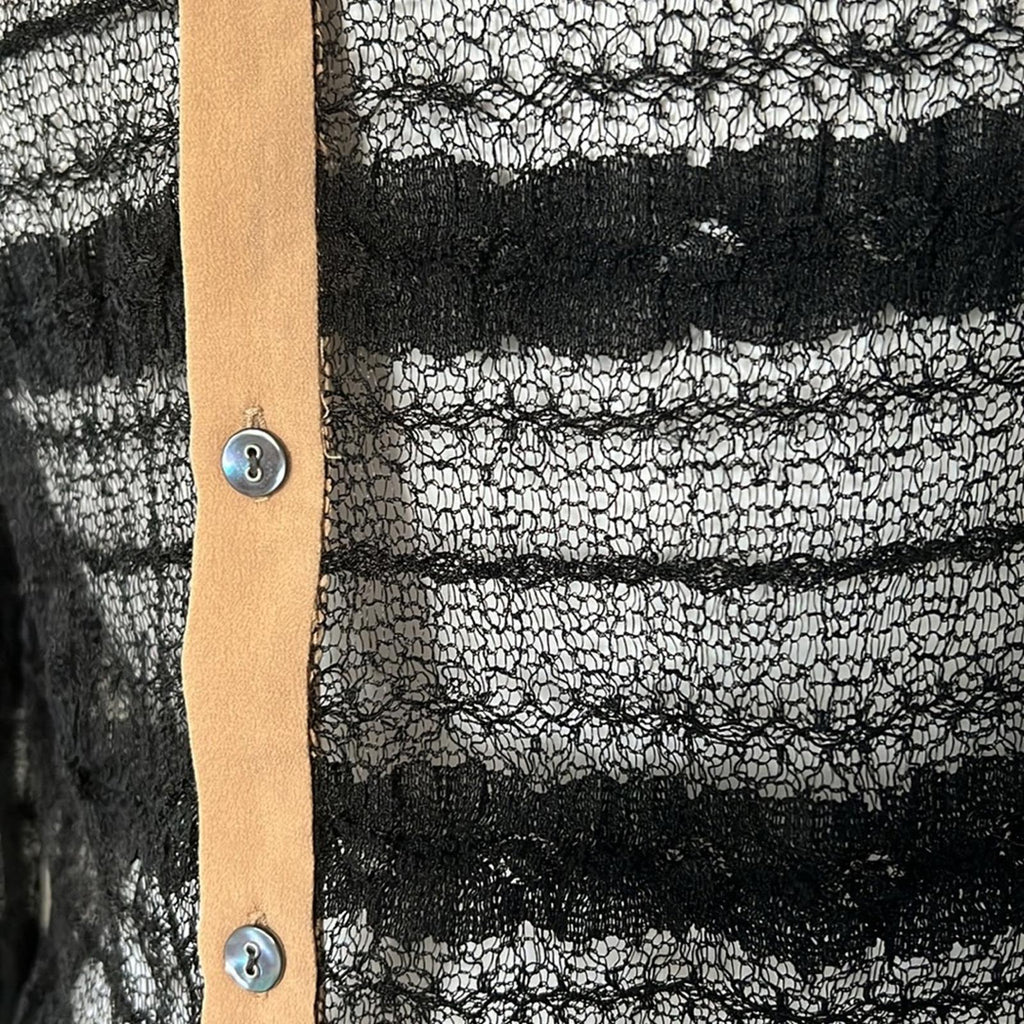 Opening Ceremony Sheer Lace Blouse in Black, Size S