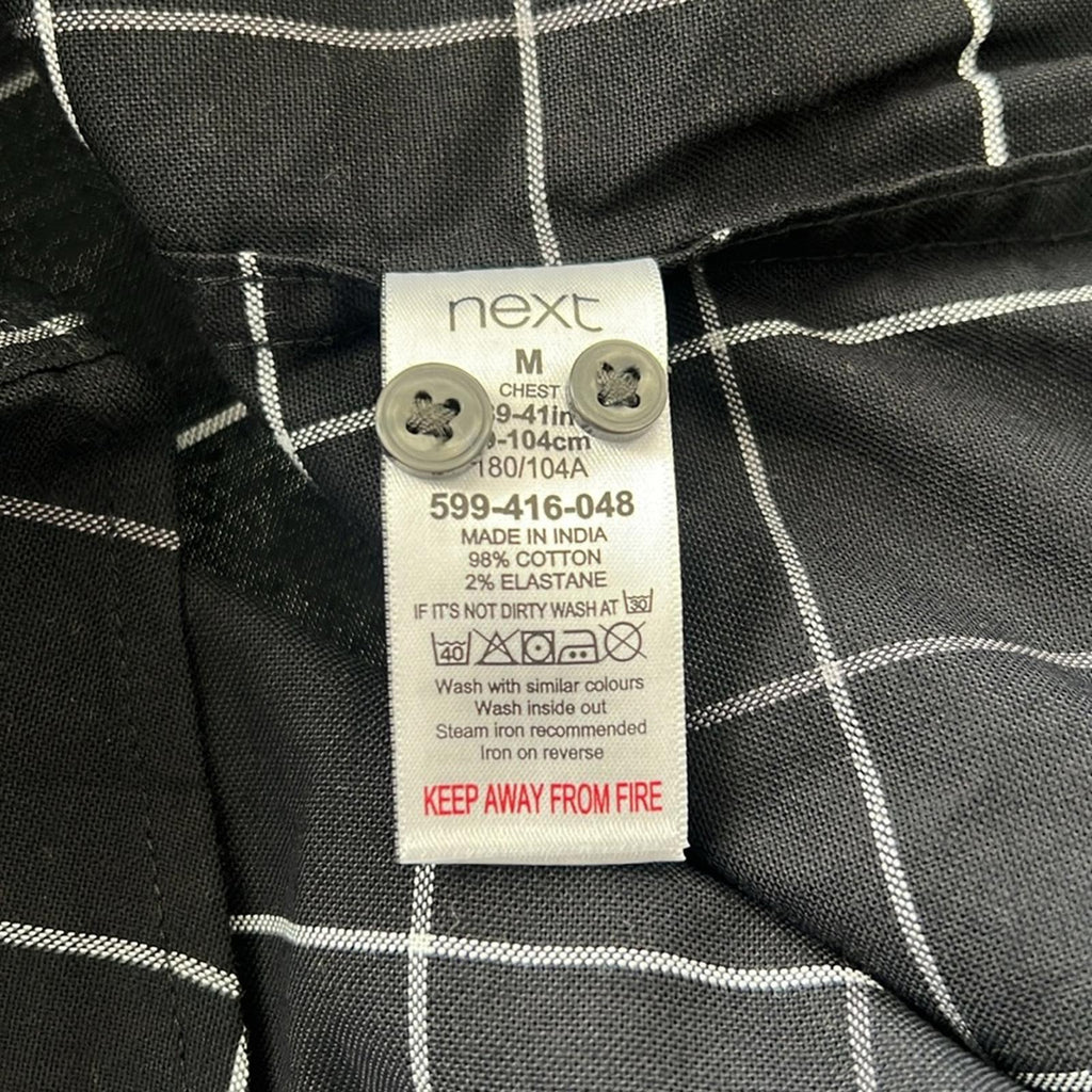 next Slim Fit Stretch Button Down Dress Shirt Black Size M New w/Tag Retail £32