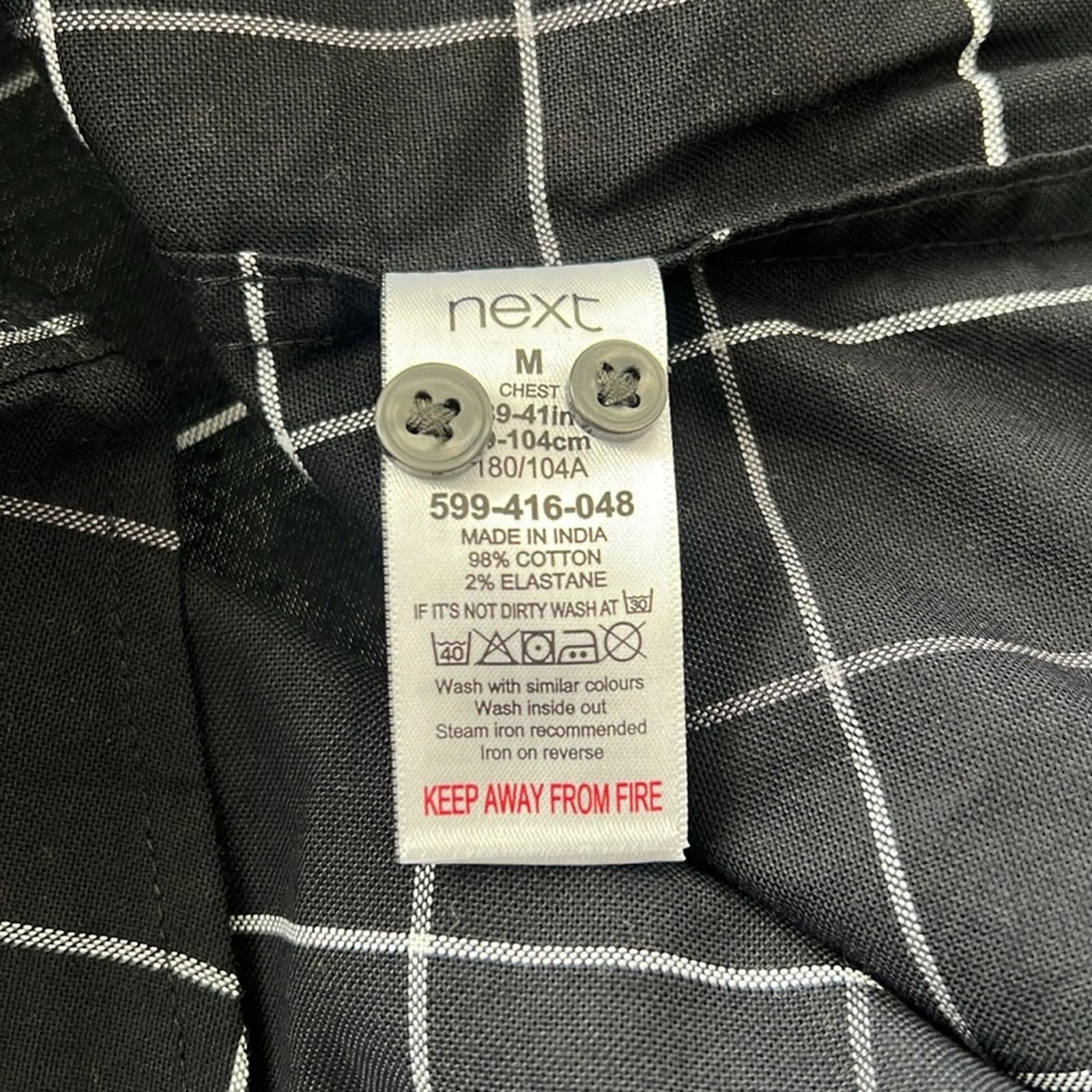 next Slim Fit Stretch Button Down Dress Shirt Black Size M New w/Tag Retail £32