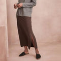 Eileen Fisher Brown Midi Skirt, Size M Retail $198