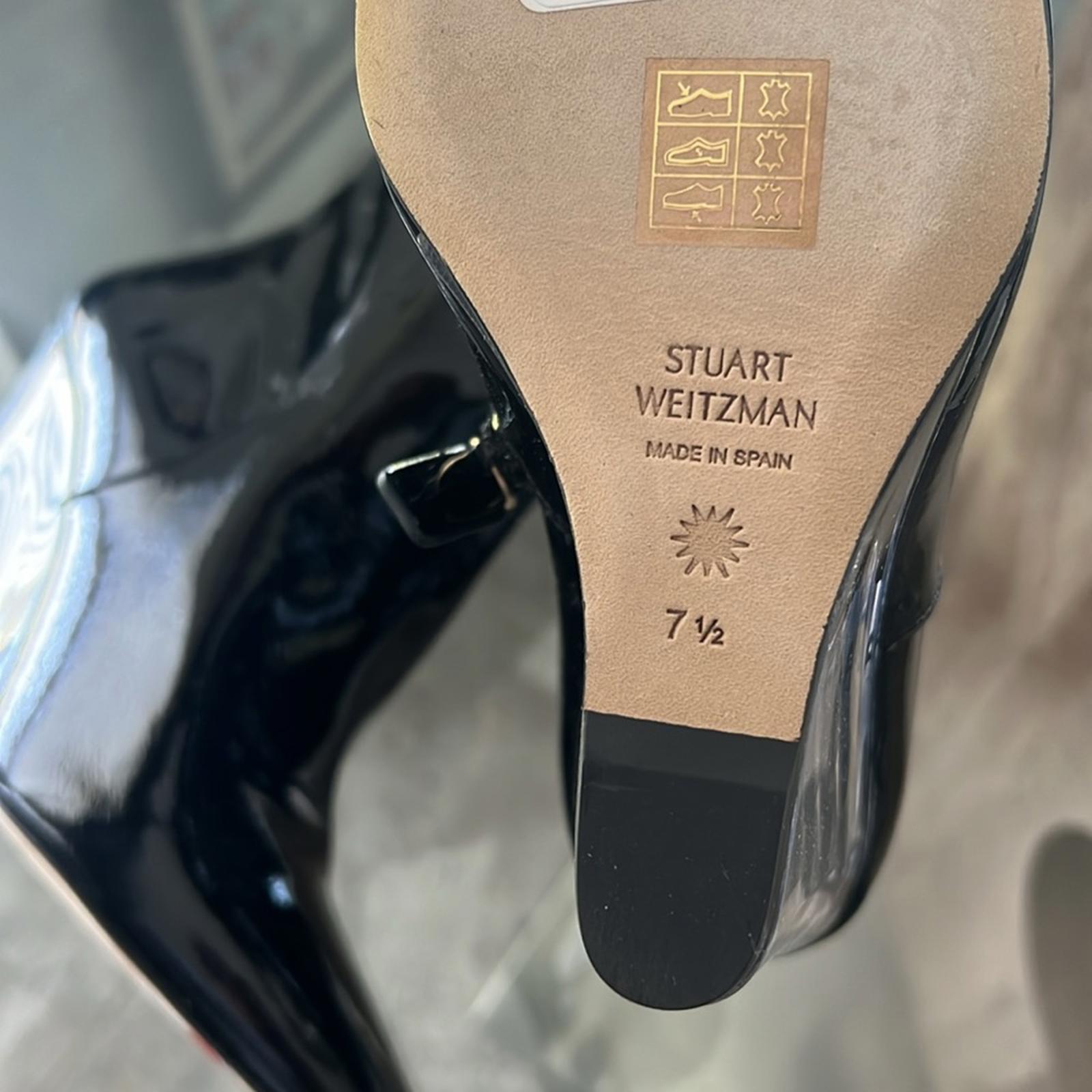 Stuart Weitzman Lucite 100 Wedge Heel Boots in Black Size 7.5 New w/o Box $750