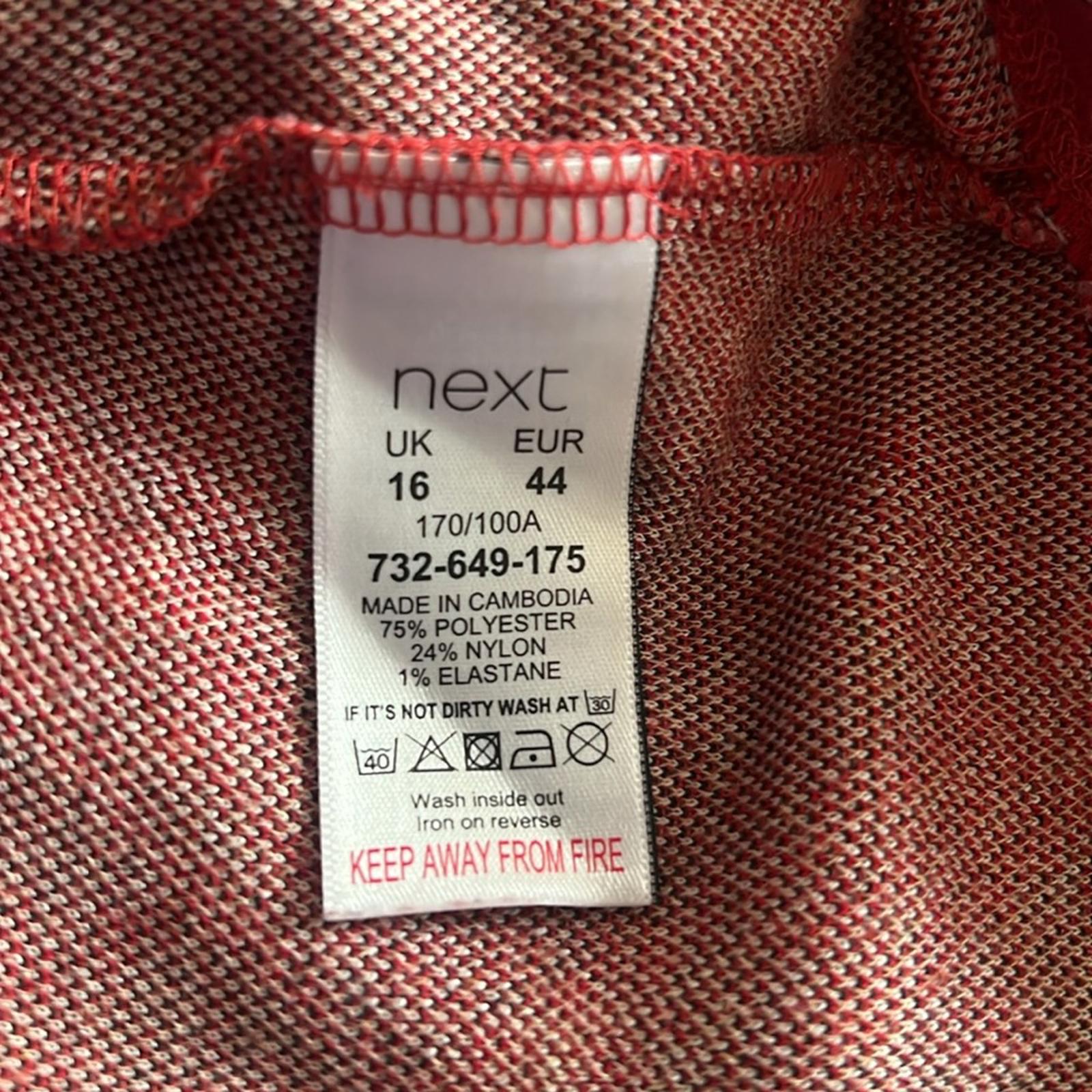 Next Tartan Day Dress Knit Dress in Vibrant Red Black, Size UK 16, US 12