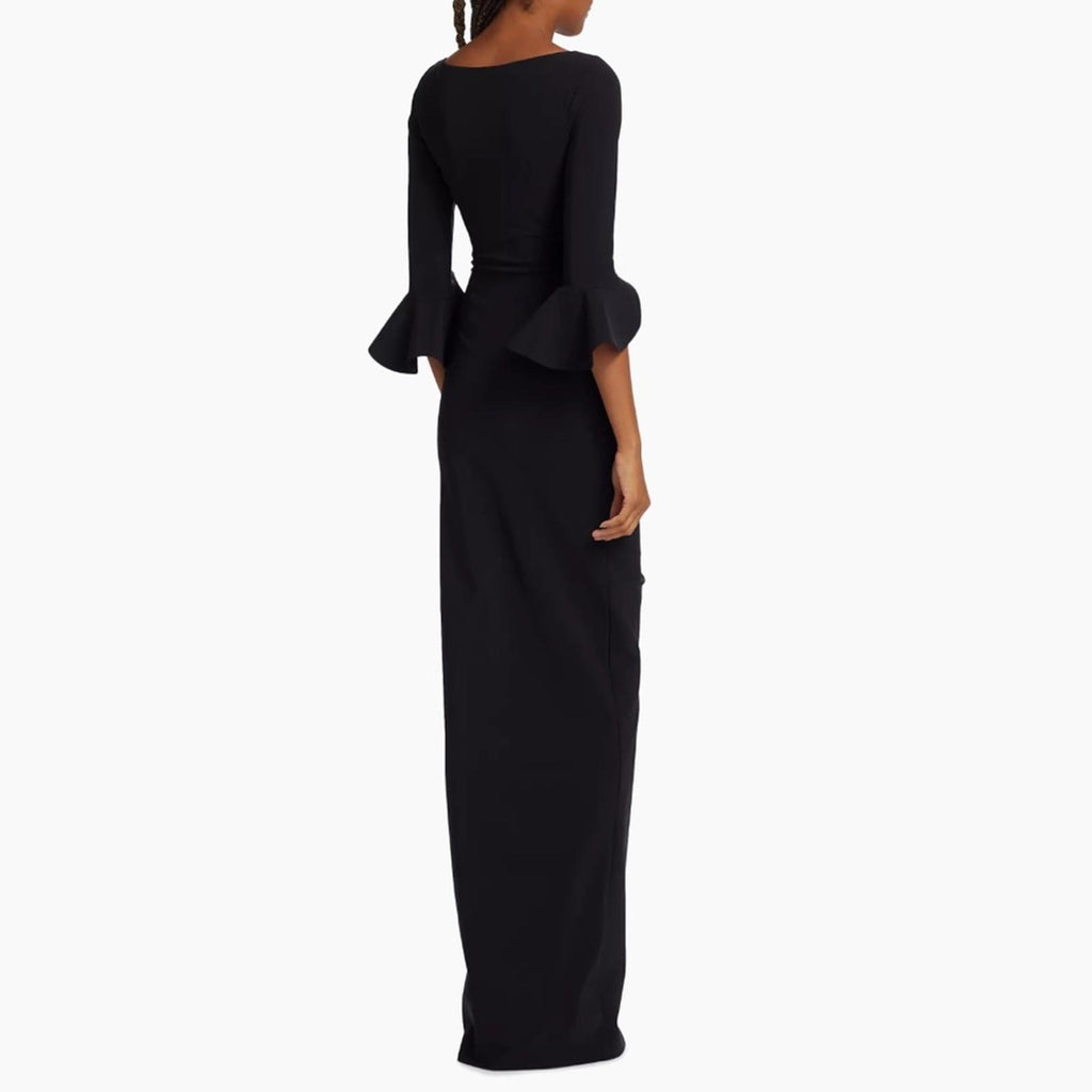 NWT Chiara Boni La Petite Robe Zalfa Column Gown in Black Size 16 MADE IN ITALY