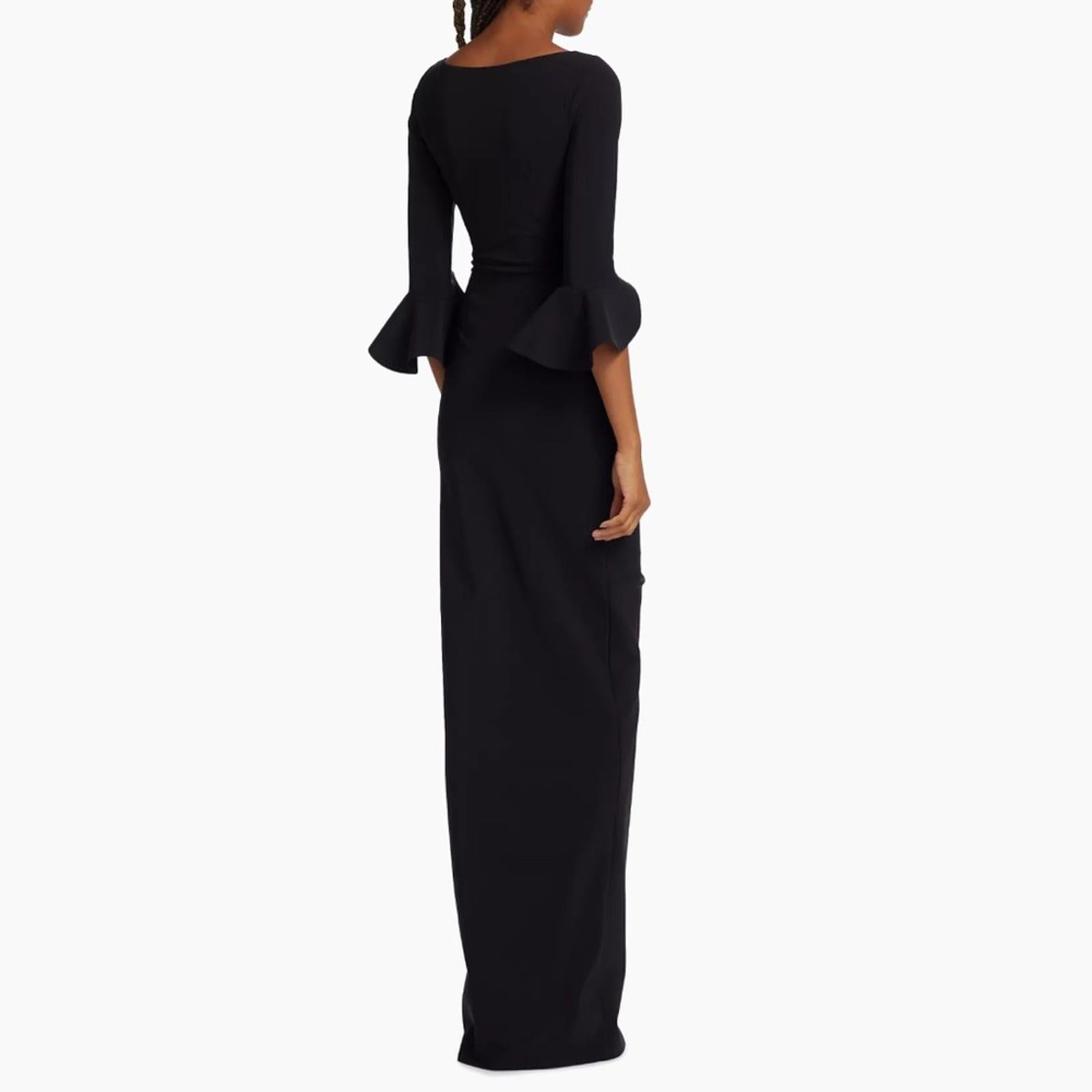 NWT Chiara Boni La Petite Robe Zalfa Column Gown in Black Size 16 MADE IN ITALY