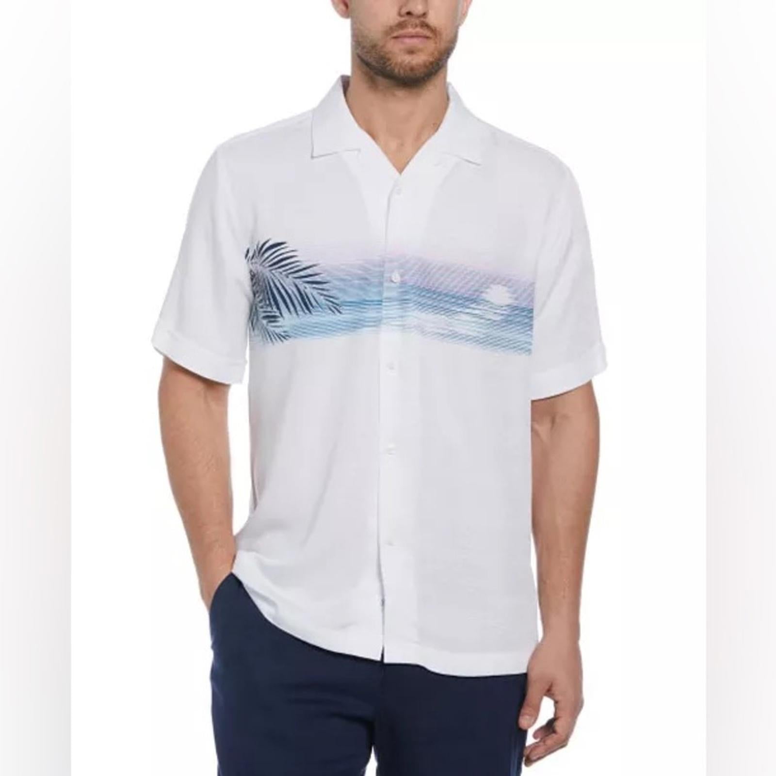 Cubavera Camp Collar Sunset Print Shirt Men's Big & Tall, Size XXL NEW w/Tag