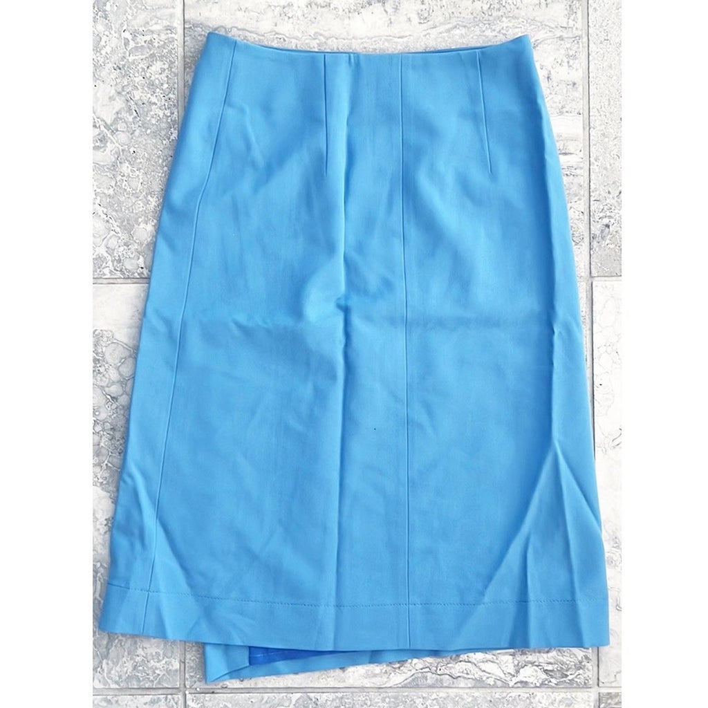 NEW Hugo Boss Vollemo Wrap Front A-Line Midi Skirt in Blue Size 4 New w/Tag