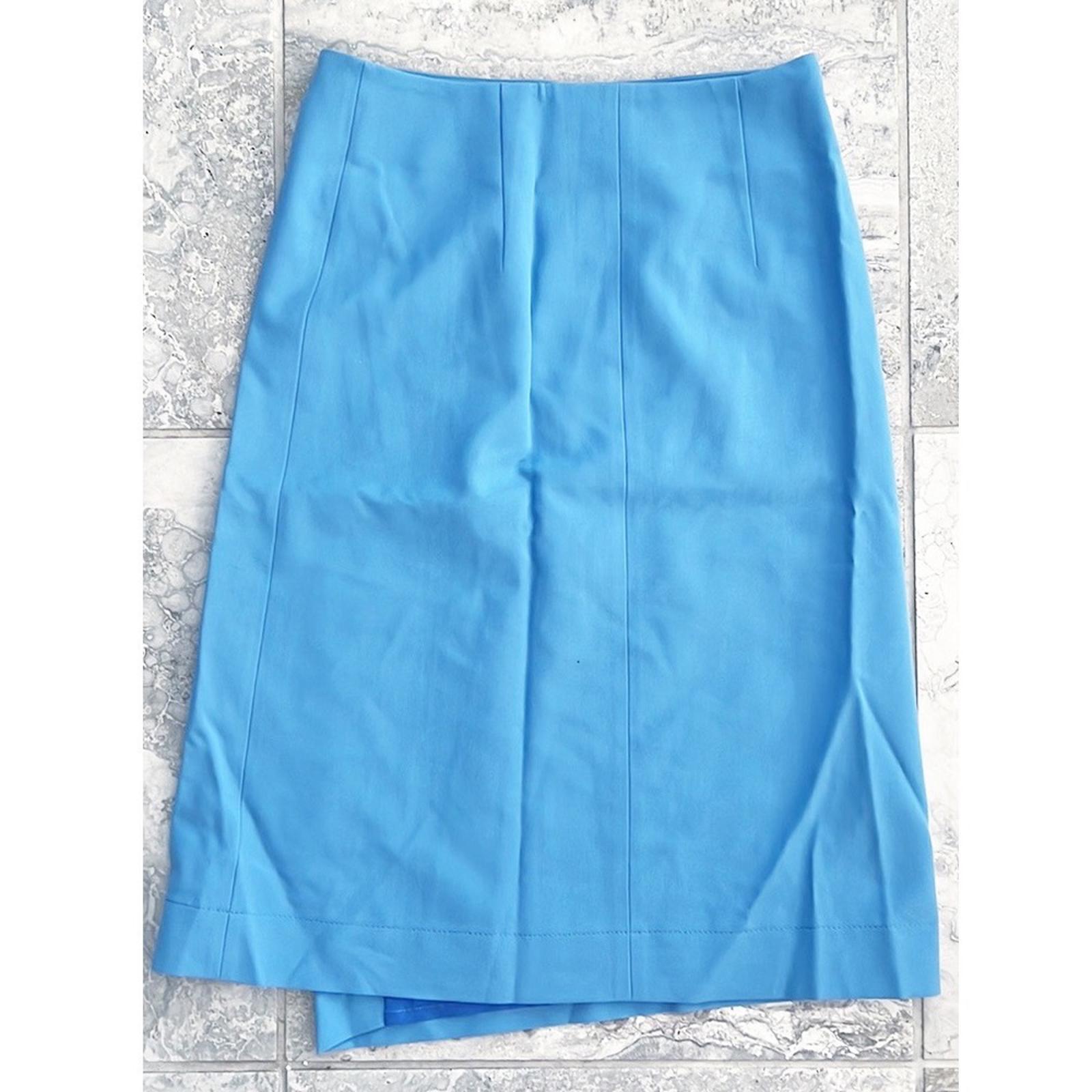 NEW Hugo Boss Vollemo Wrap Front A-Line Midi Skirt in Blue Size 4 New w/Tag