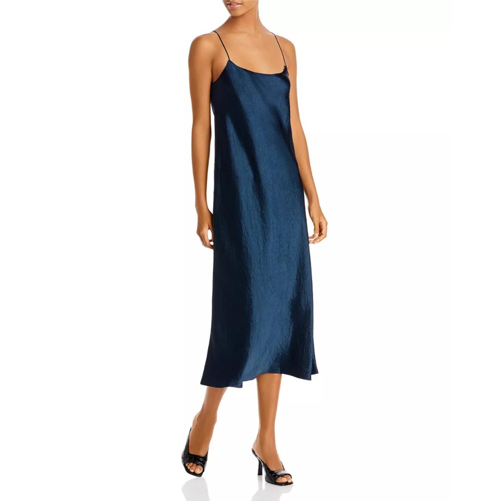 VINCE Satin Slip Dress in Coastal Blue, Size M New w/Tag Retail $325