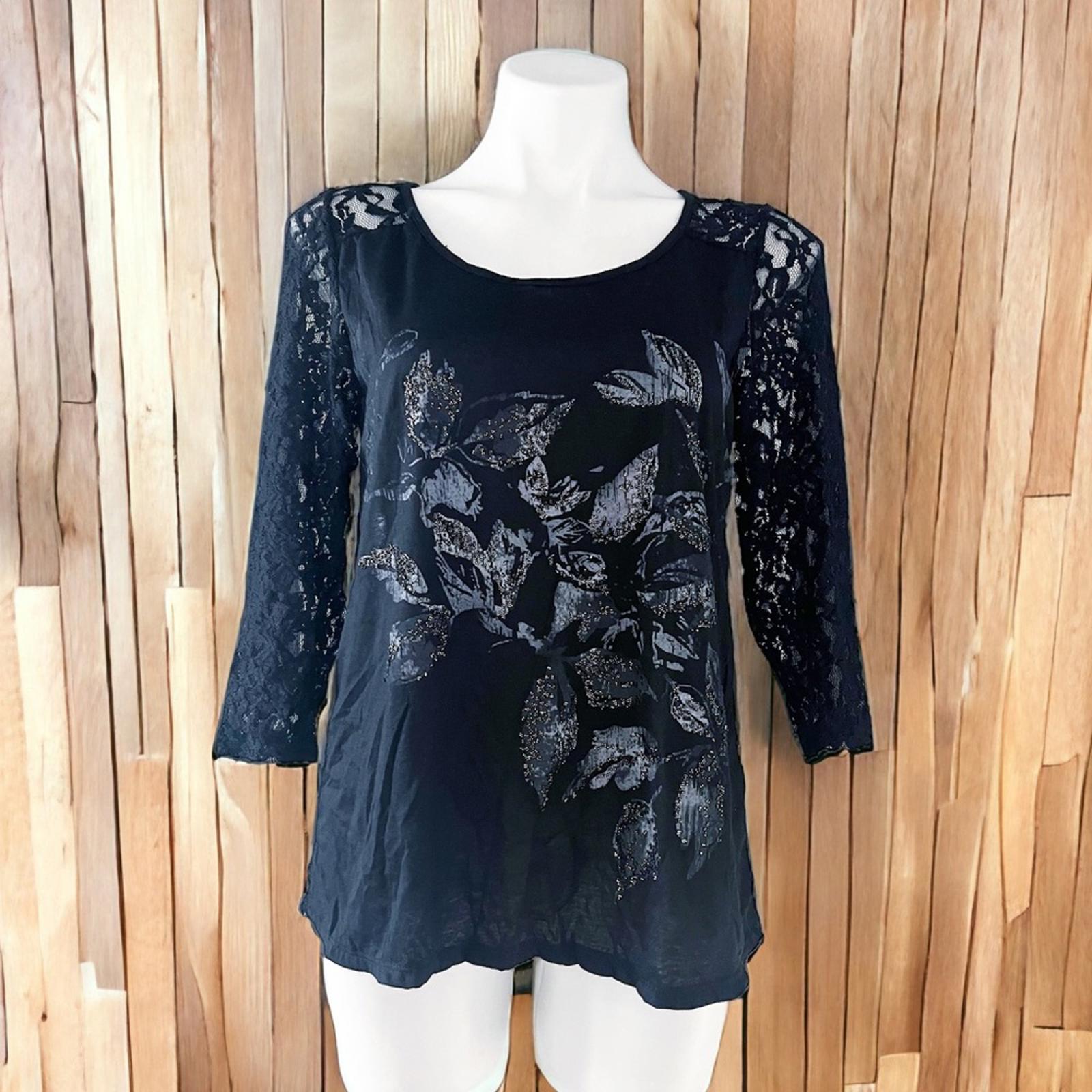Buckle’s Daytrip Black Lace Top, Size M New w/Tag