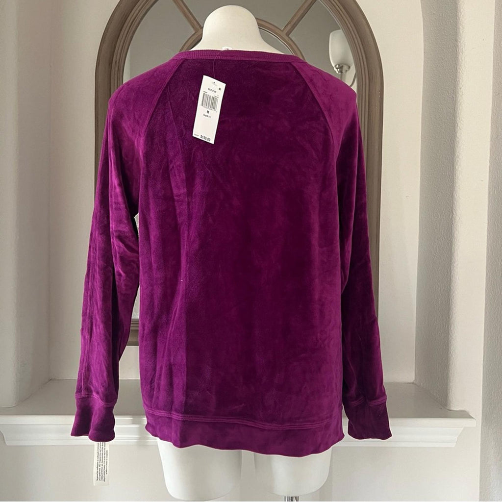 WILT Velour Raglan Sweatshirt in Magnolia Purple, Size M, New w/Tag