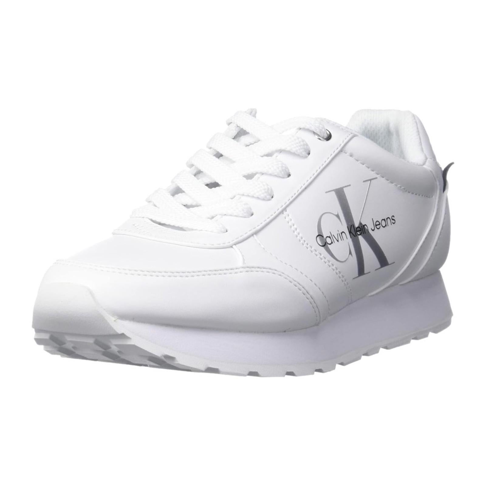 Calvin Klein Jeans Cayle Logo Casual Lace-Up Sneakers White Size 6.5M Retail $89
