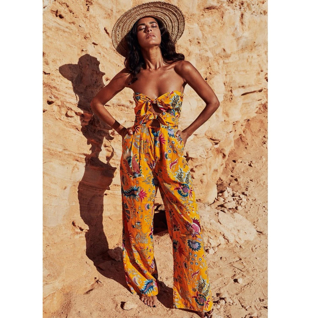 Charina Sarte Talaia Ribbon Strapless Jumpsuit, Size L New w/Tag Retail $388