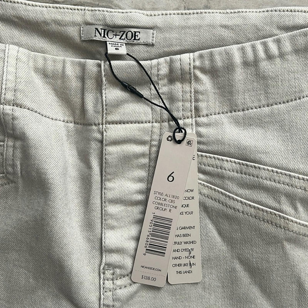 NIC+ZOE All Day Stretch Denim Jeans in Cobblestone Size 6 New w/Tag