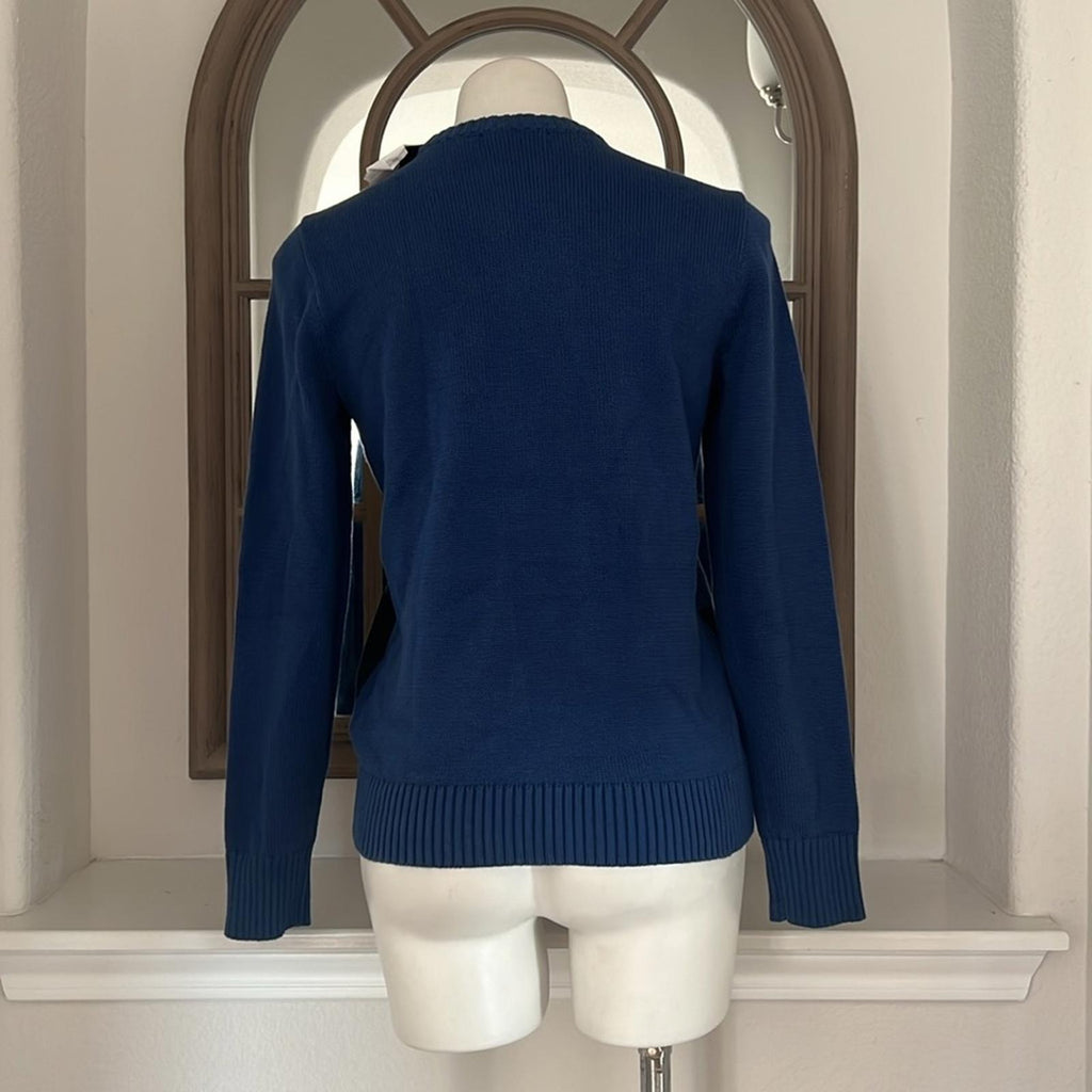 Lauren Ralph Lauren Geometric Combed Cotton Sweater, Size M New w/Tag
