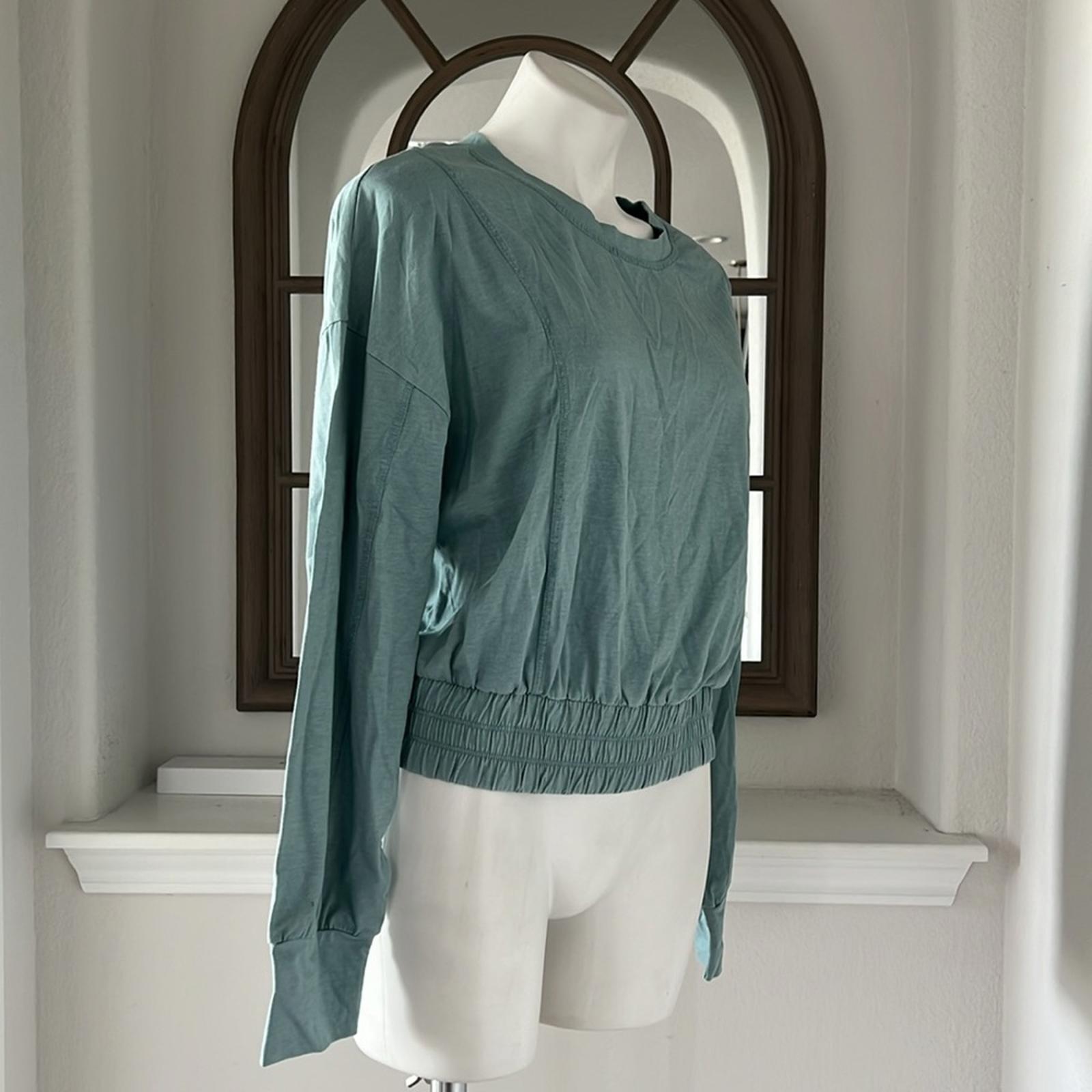 New DOLAN Anthropologie Long Sleeve Top, Turquoise Size M