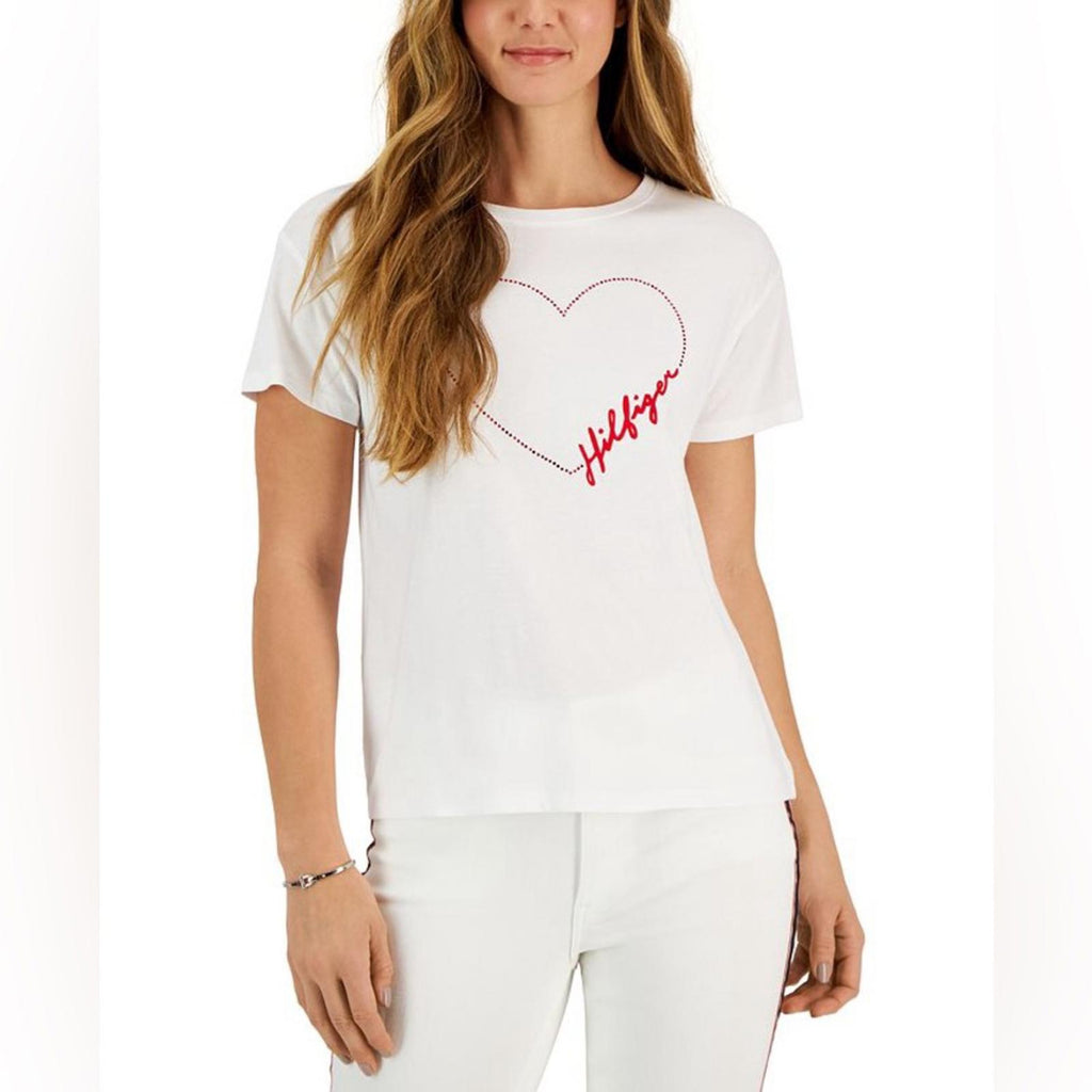 NEW Tommy Hilfiger Signature Heart-Graphic T-Shirt in White Size XXL New w/o Tag