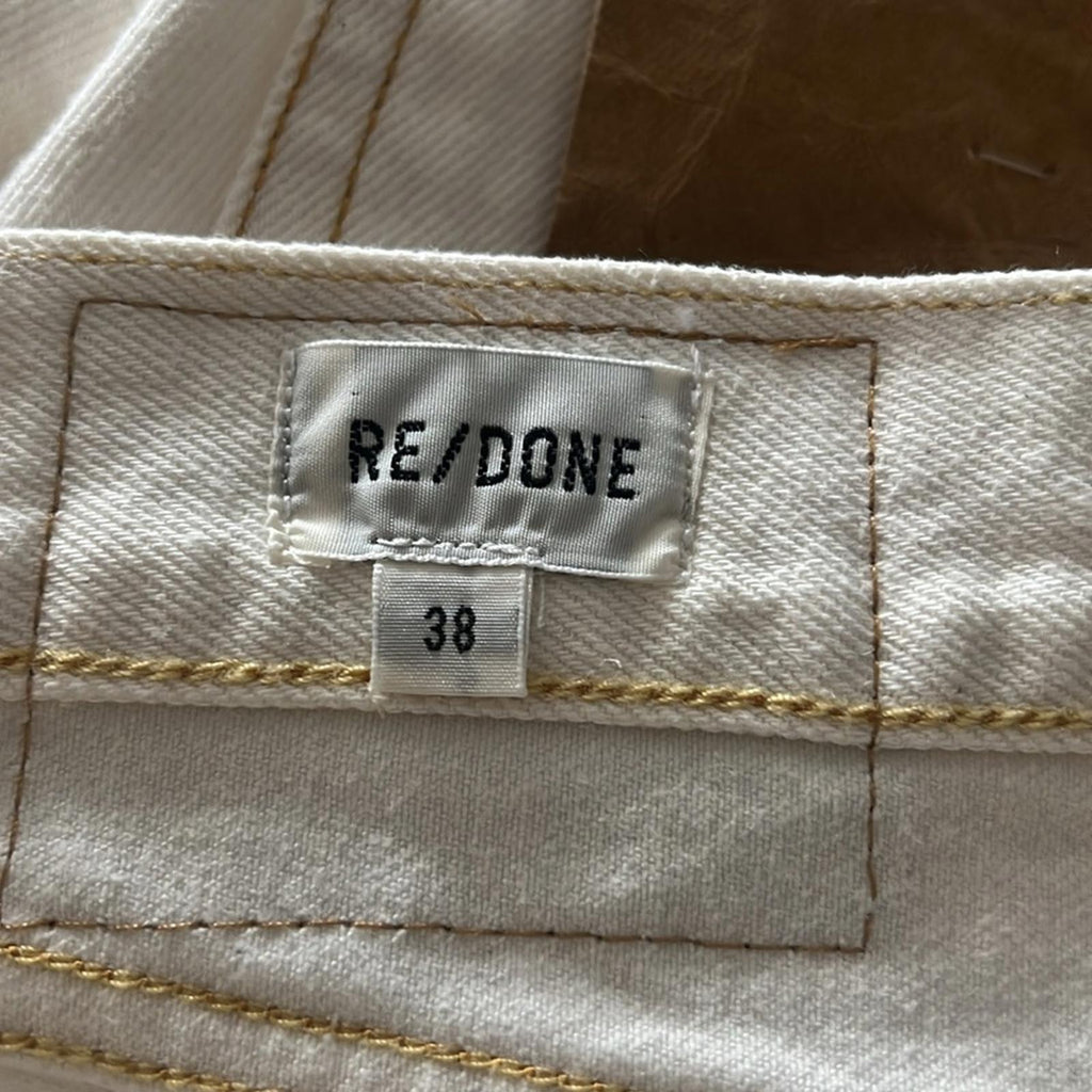 RE/DONE 50s Straight Jeans in Faded White, Size 38 New w/Tag $295