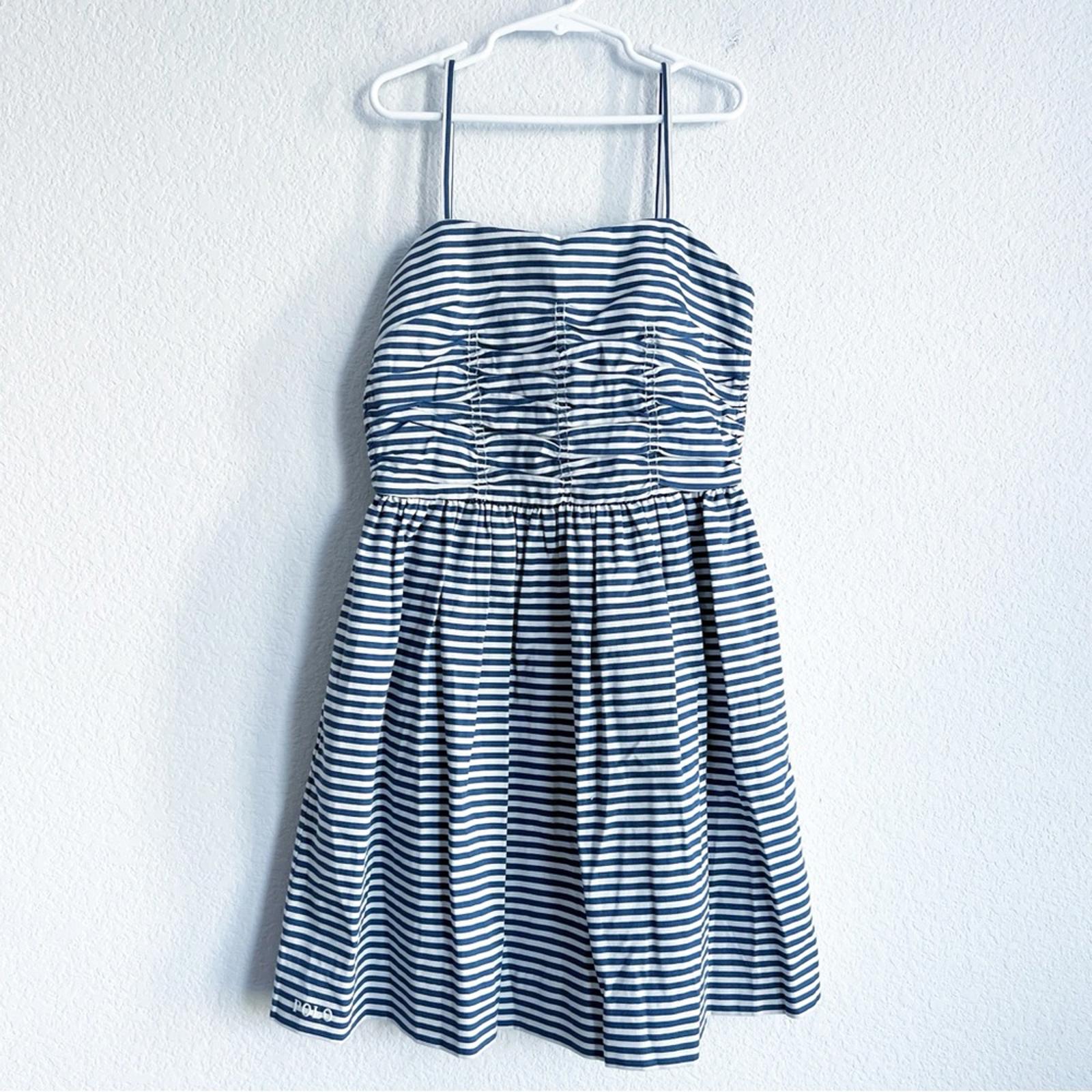 Polo Ralph Lauren Girl's Striped Cotton Sleeveless Dress in Blue, Size 10, NWT