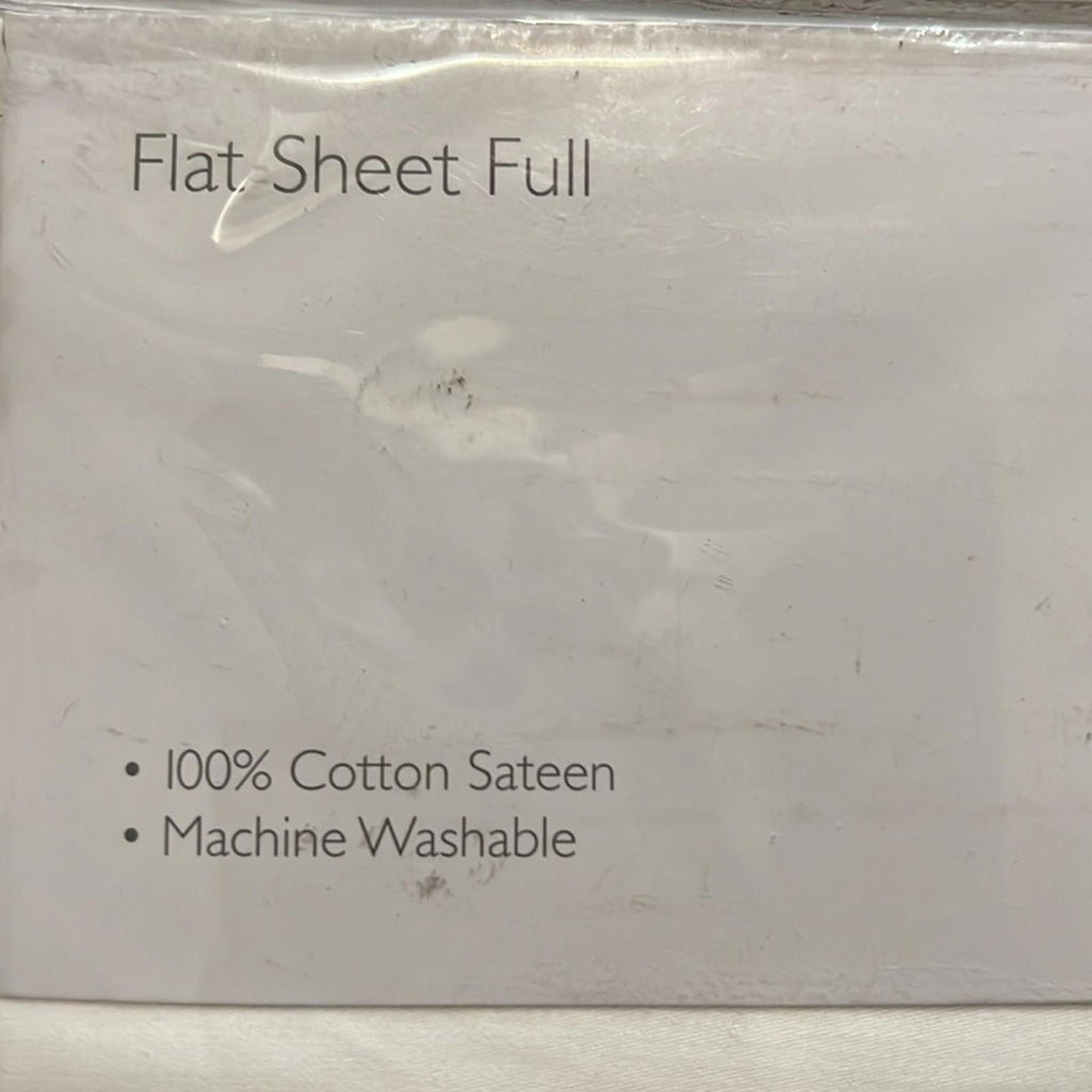 SKY Scalloped Grey Embroidered Flat Sheet Full, New w/Tag