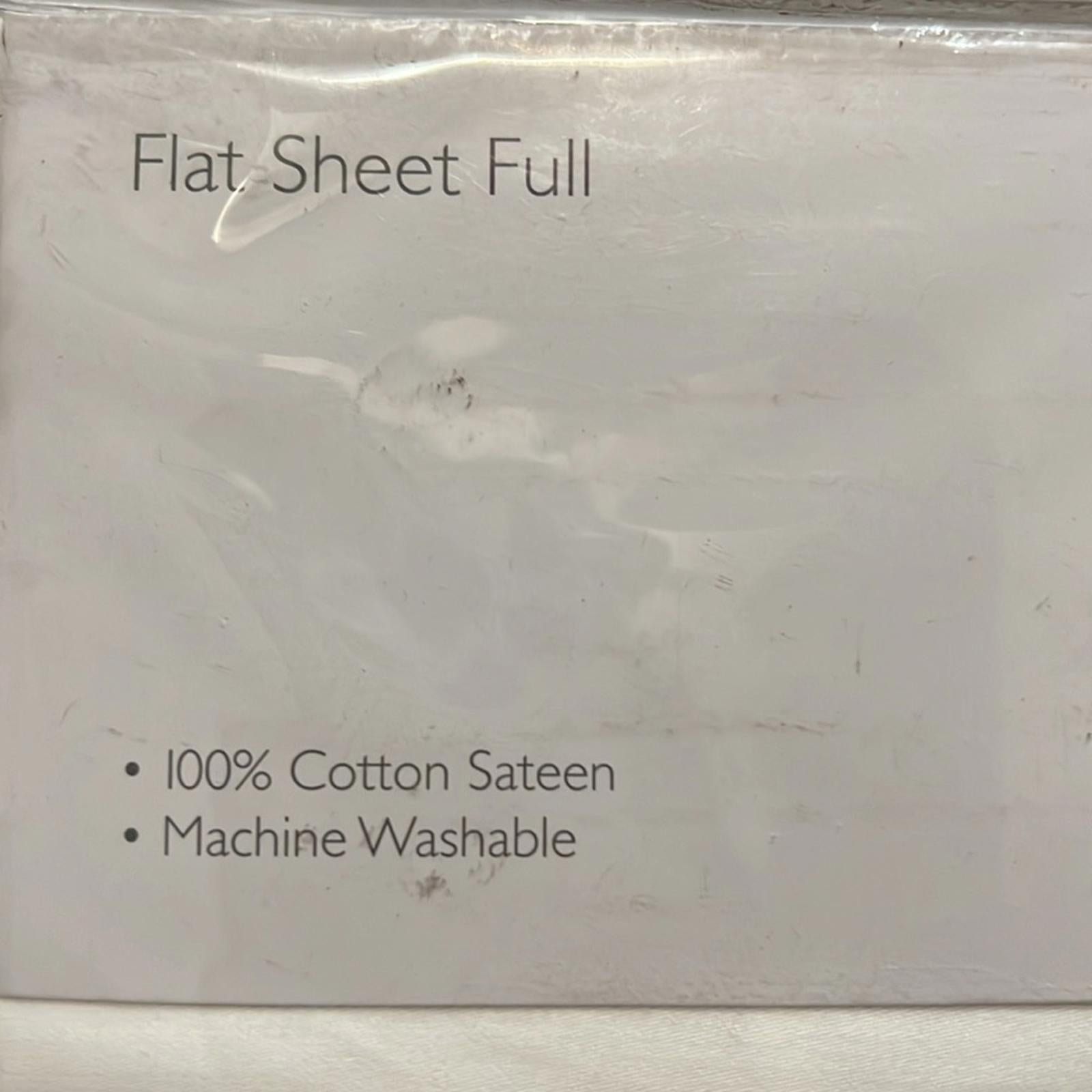 SKY Scalloped Grey Embroidered Flat Sheet Full, New w/Tag