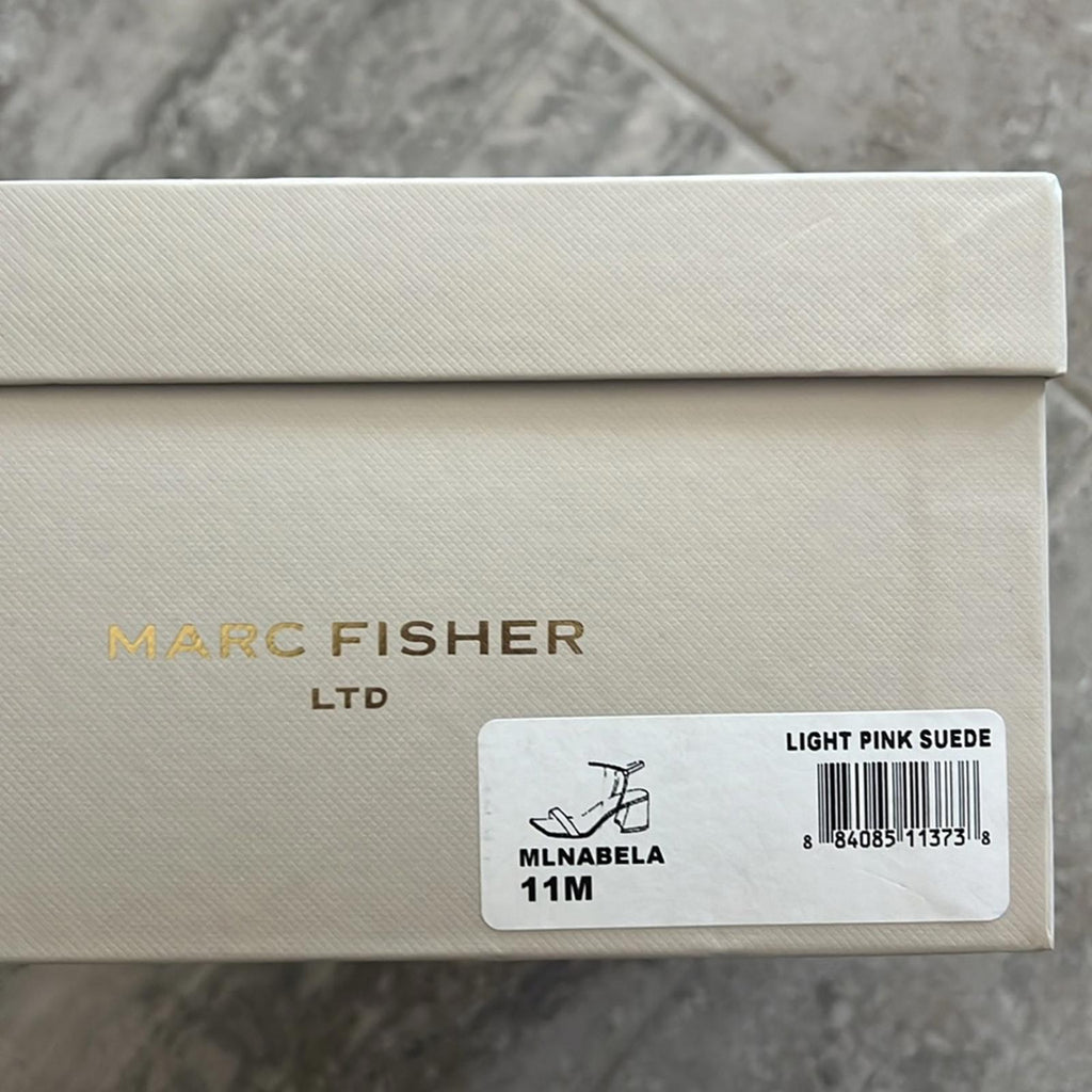 NWT Marc Fisher LTD Nabela Suede Sandals, Light Pink Size 11 New in Box