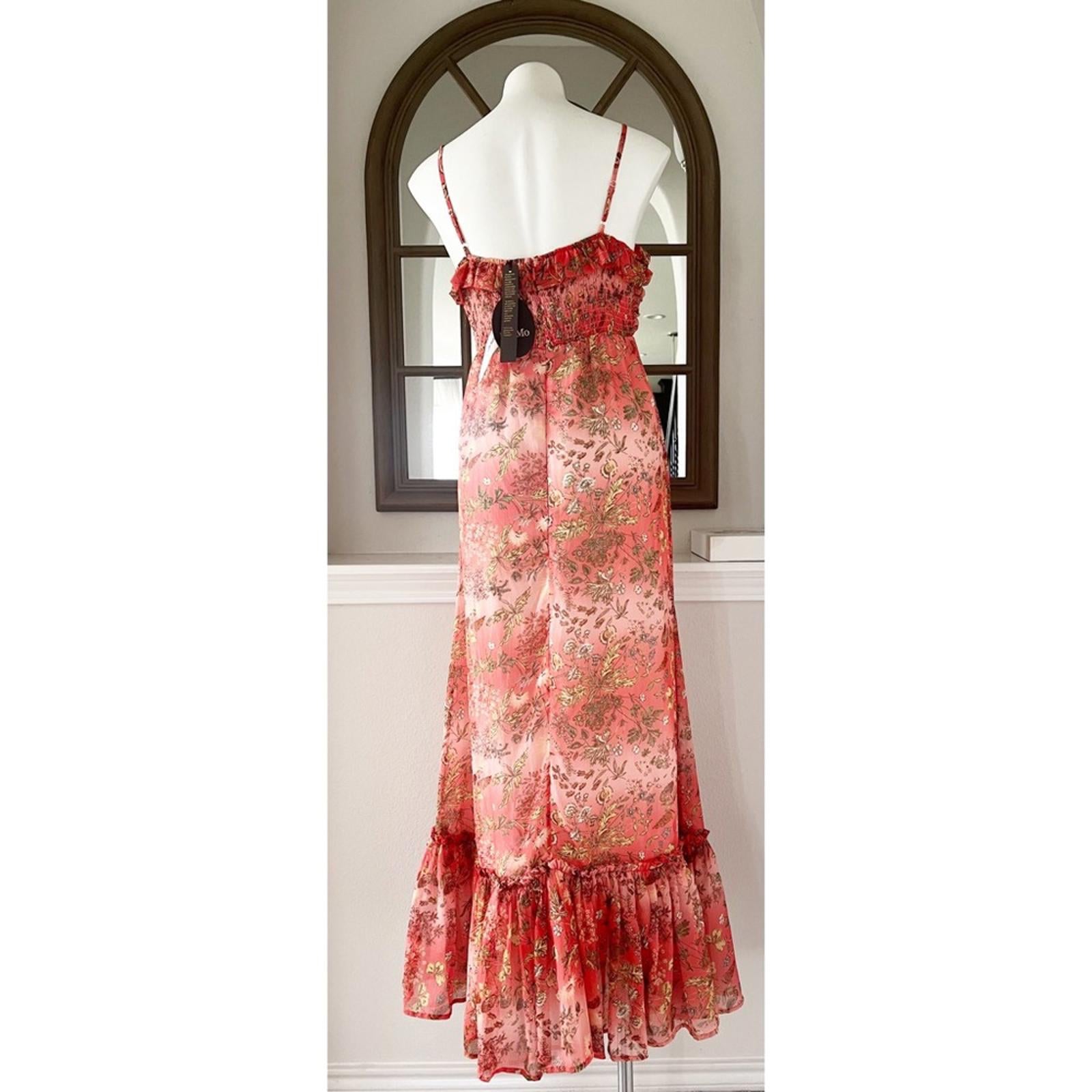byTiMo Chiffon Sleeveless Ruffle Maxi Dress, Bright Field Size M New w/o Tag