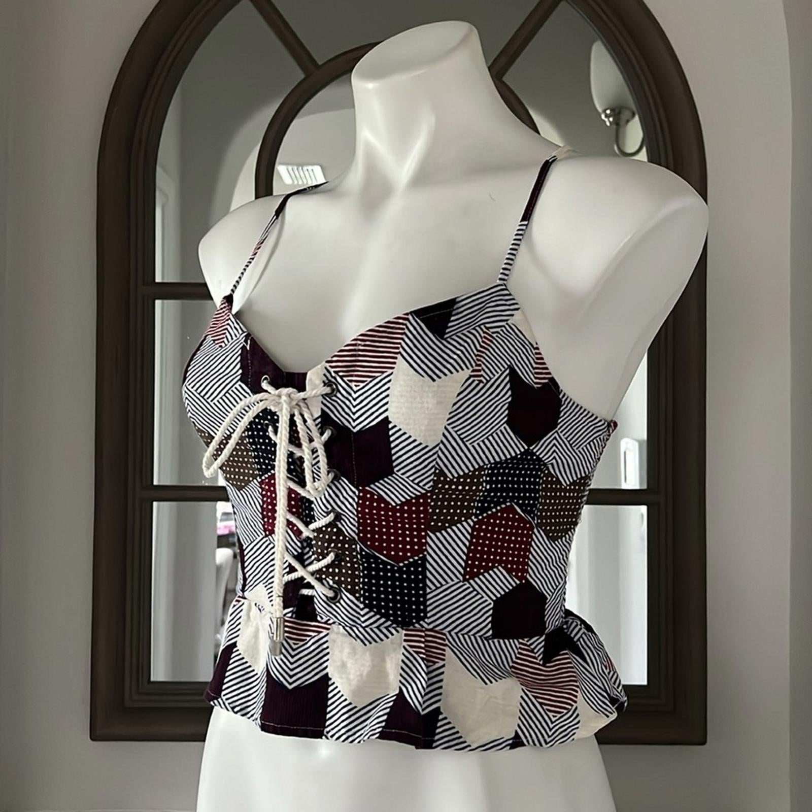 Free People Smock Back Lace-Up Front Peplum Top, Size M EXCELLENT! Retail $78