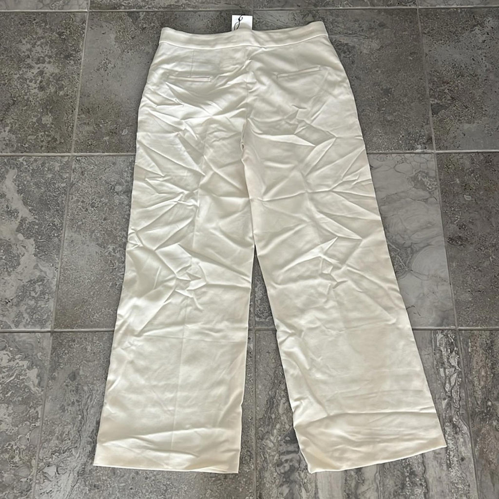 ZARA High-Waisted Wide Leg Pants, Cream White Size XL New w/Tag $89.90