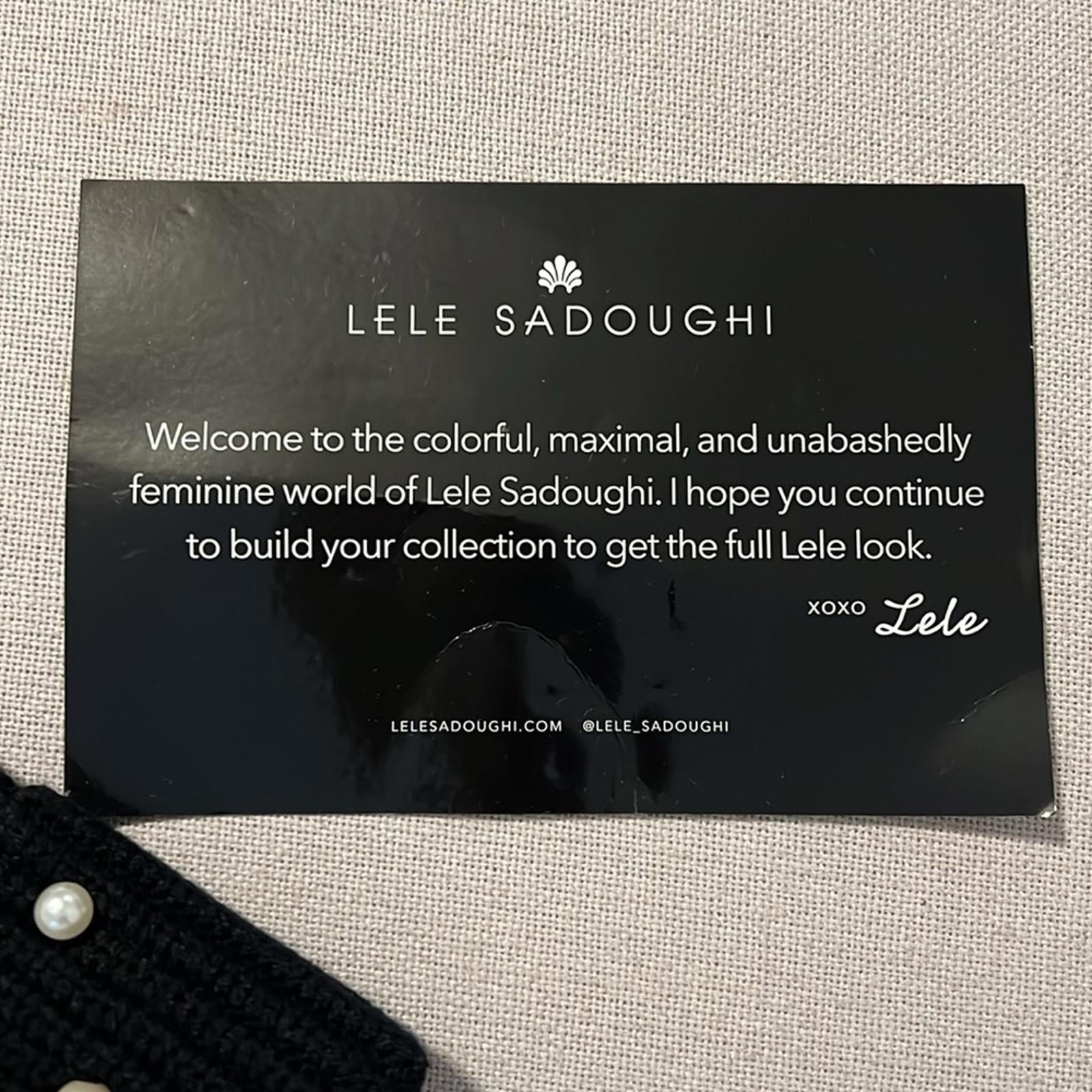NWT Lele Sadoughi Pearl Snowflake Knit Beanie, Black New w/Tag Comes in Bag $175
