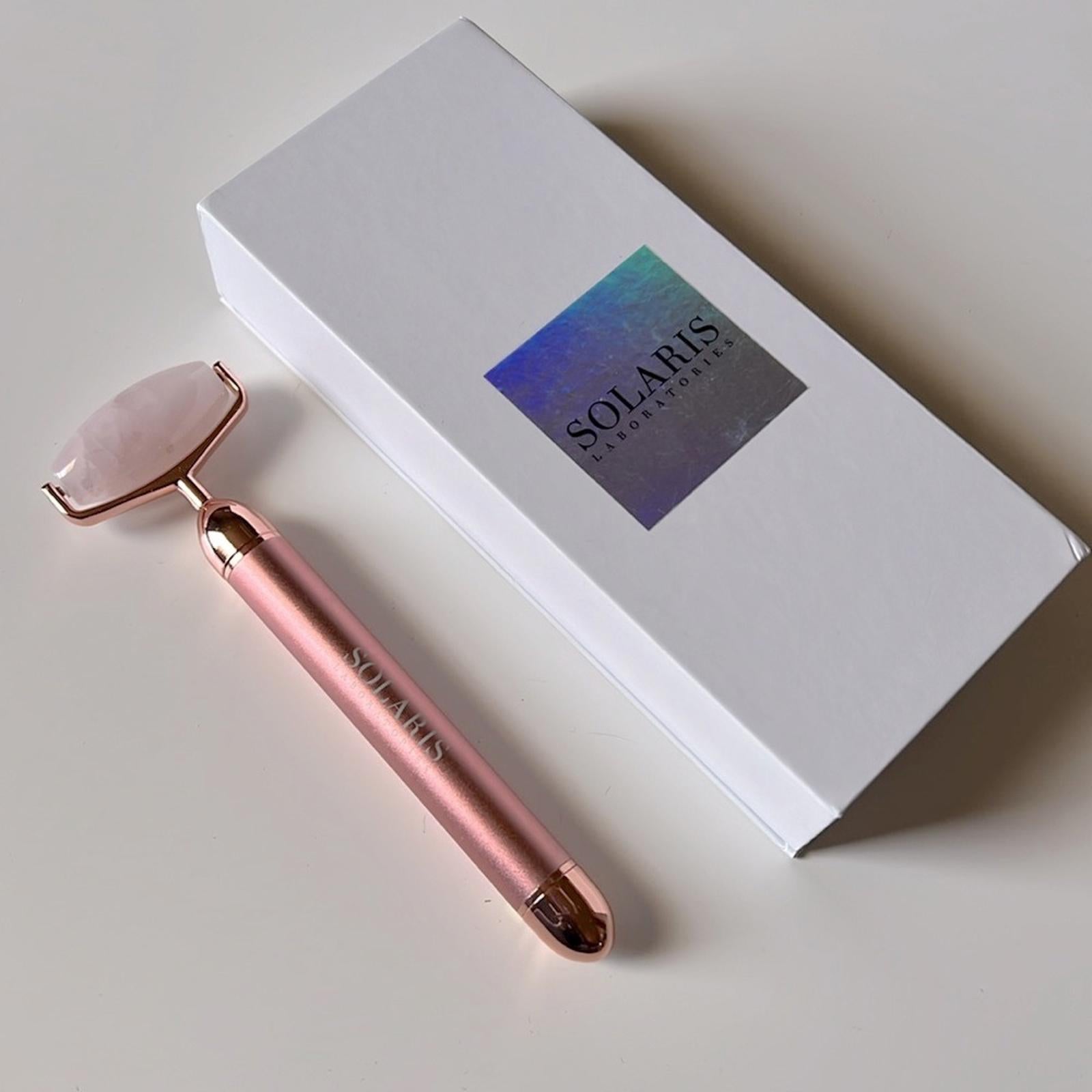 Solaris Laboratories NY Vibrating Rose Quartz Roller, Pink, New in Box