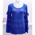 Melissa Paige Knit Pullover w/Tiered Sleeves in Blue, Size XL NEW w/o Tag
