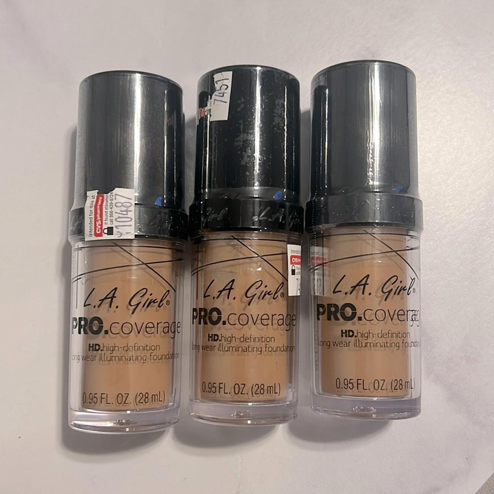 X3 L.A. Girl Beige PRO.coverage HD High-Def Long Wear Illuminating Foundation