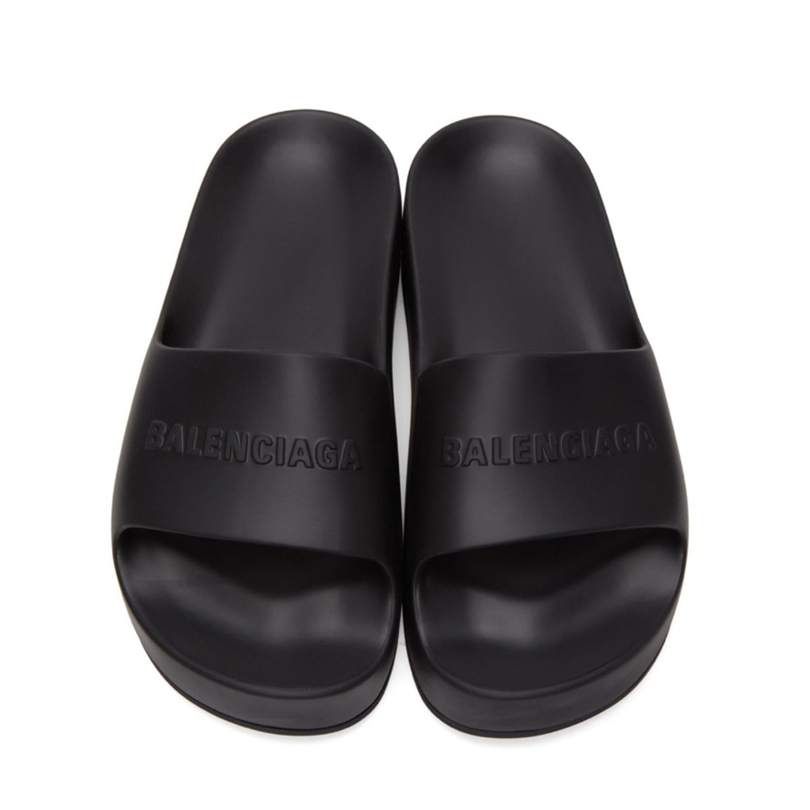 Balenciaga Chunky Slide Sandals in Black Rubber, Size 41 +2 Dust Bags EXCELLENT!
