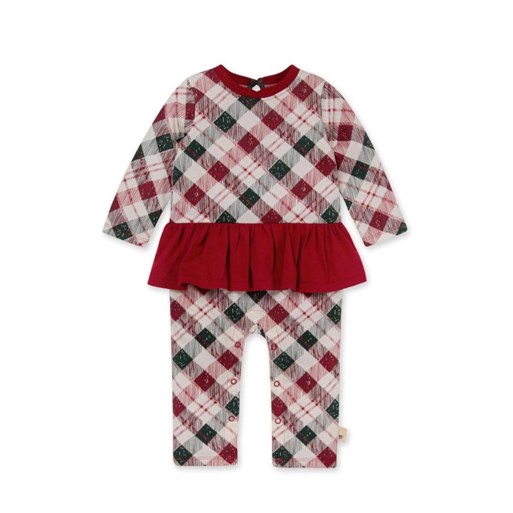 Burt's Bees Baby Girls Long Sleeve Ruffle Bottom One Piece Jumpsuit Size 18M NWT