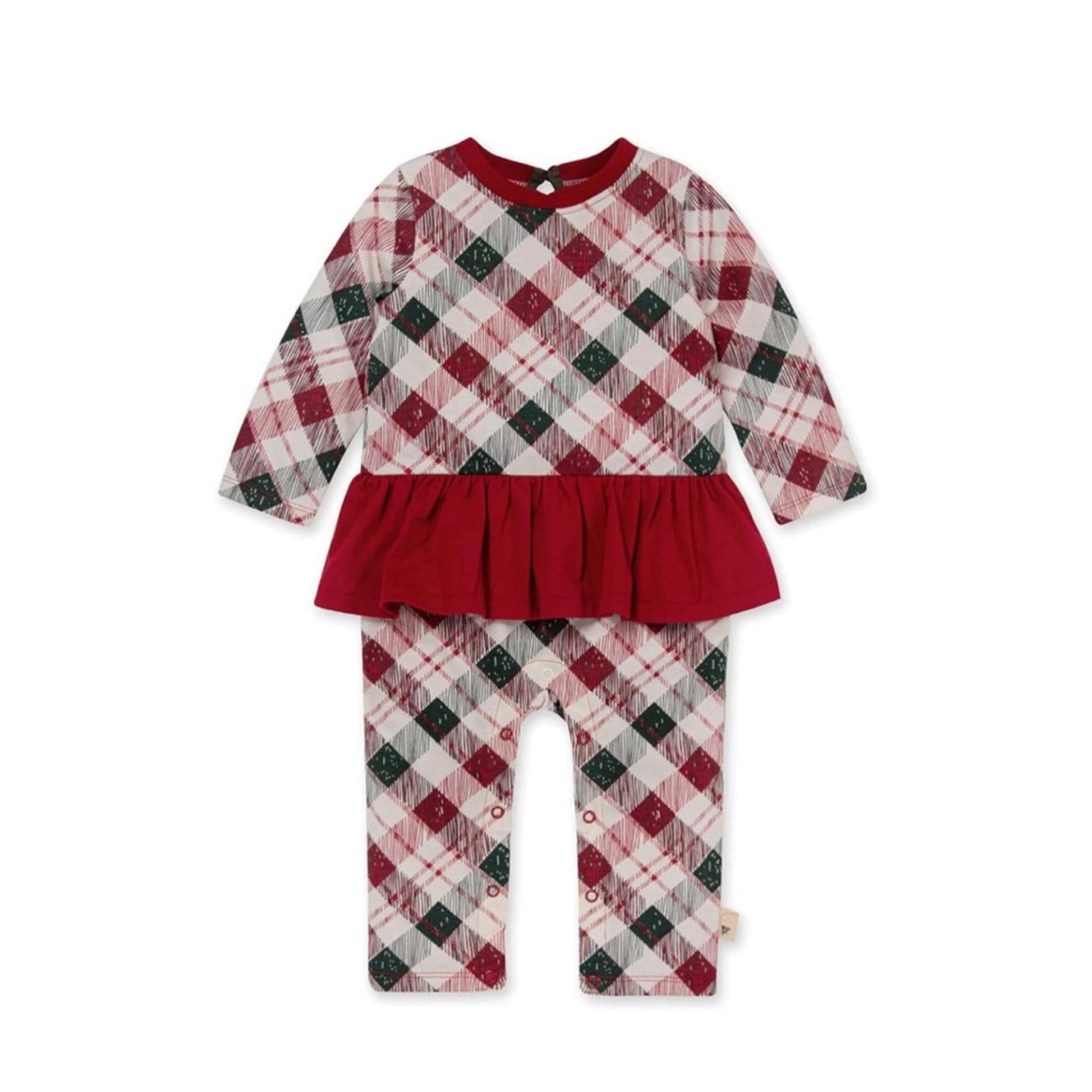 Burt's Bees Baby Girls Long Sleeve Ruffle Bottom One Piece Jumpsuit Size 18M NWT