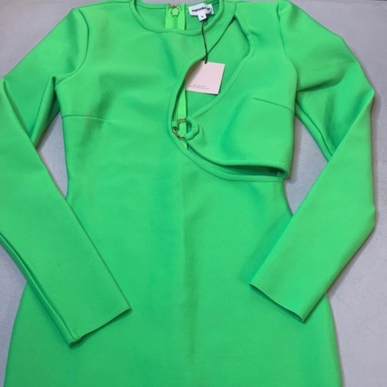 NWT Superdown REVOLVE Sasha Bandage Mini Dress in Bright Green Size XXS