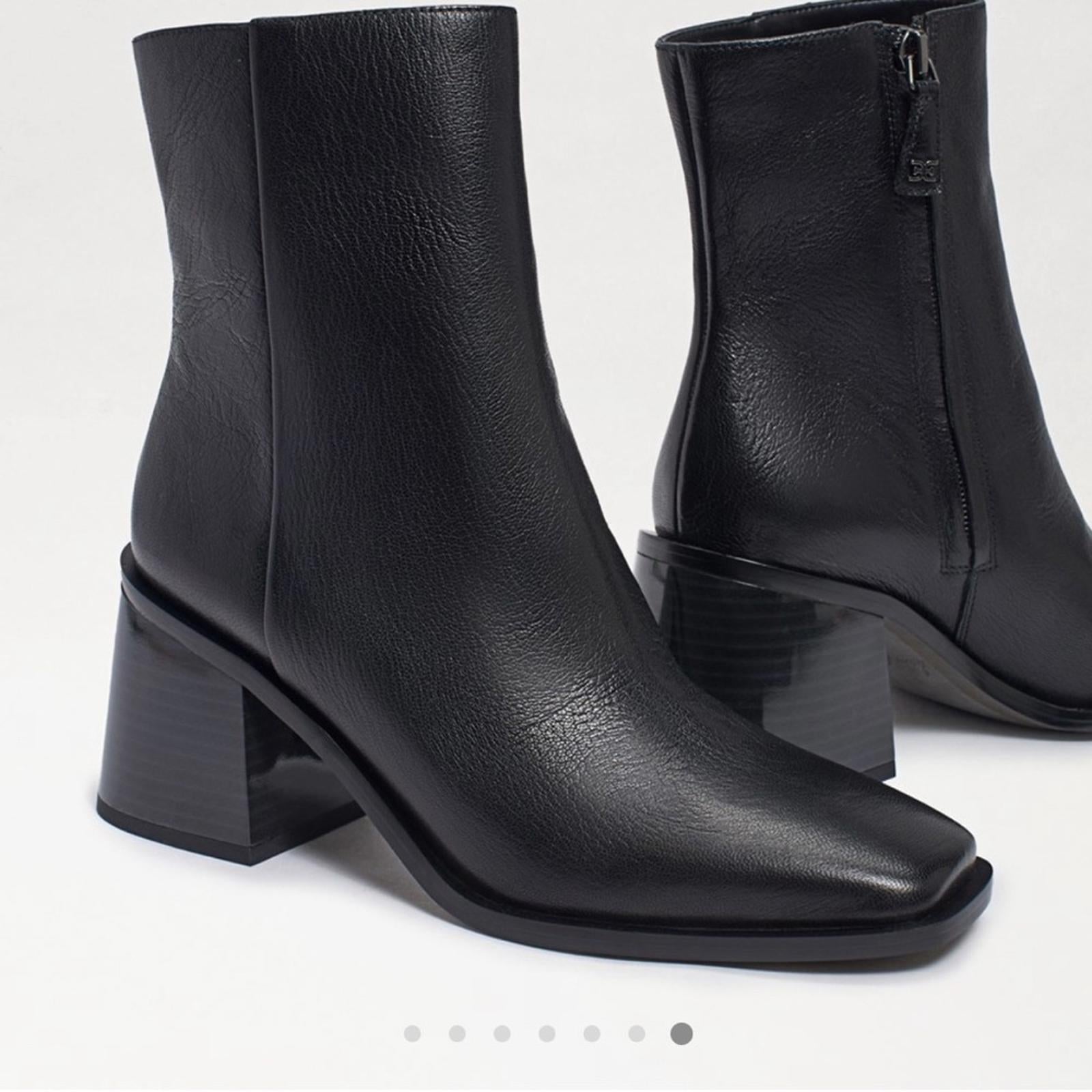 Sam Edelman Winnie Block Heel Booties in Black Leather, Size 11 New in Box $180