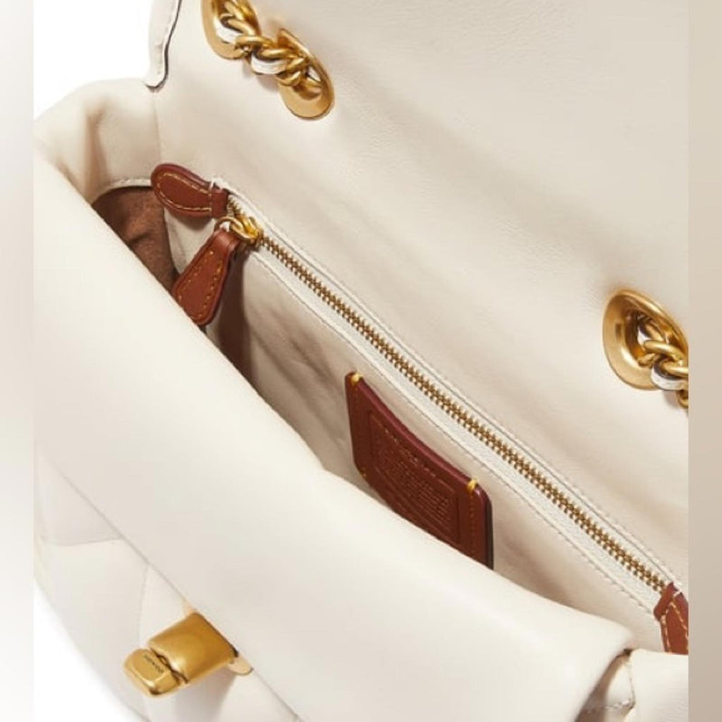 Coach Quilted Pillow Madison Shoulder Bag in Chalk/White