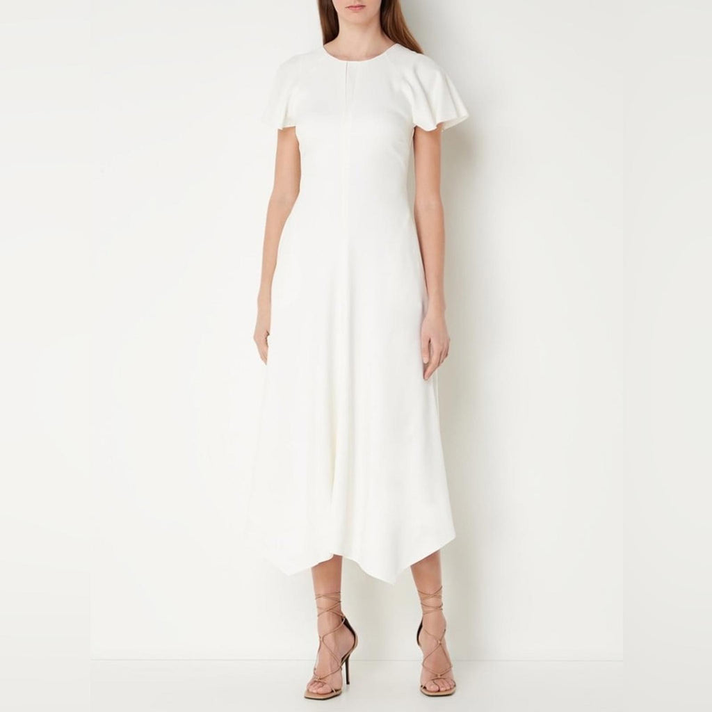 REISS Eleni Flutter Sleeve Midi Dress, Size UK 6, US 2 New w/Tag Retail $385