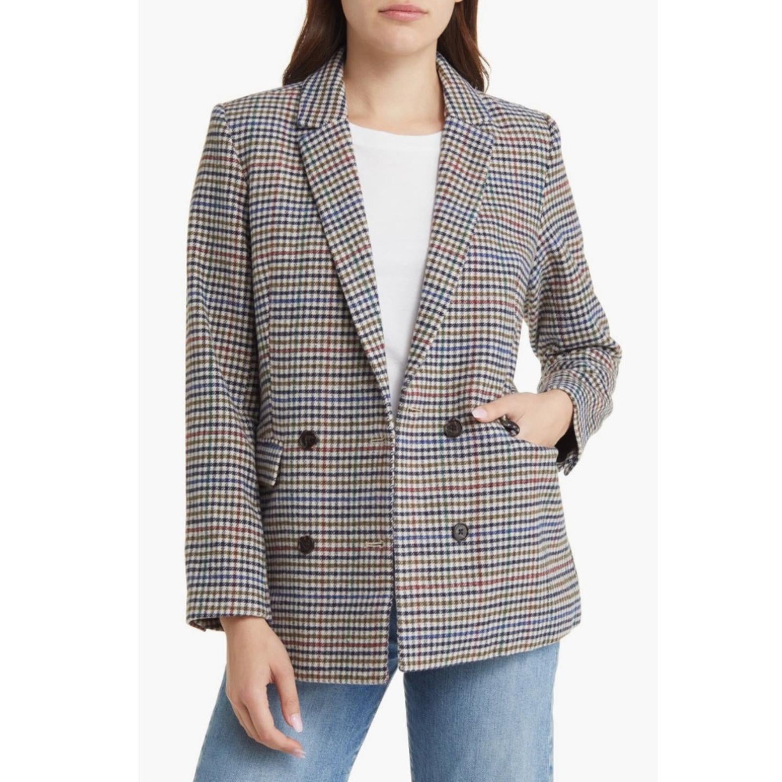 Rails Jac Double Breasted Blazer, Houndstooth Cardinal Pine Size M New w/Tag