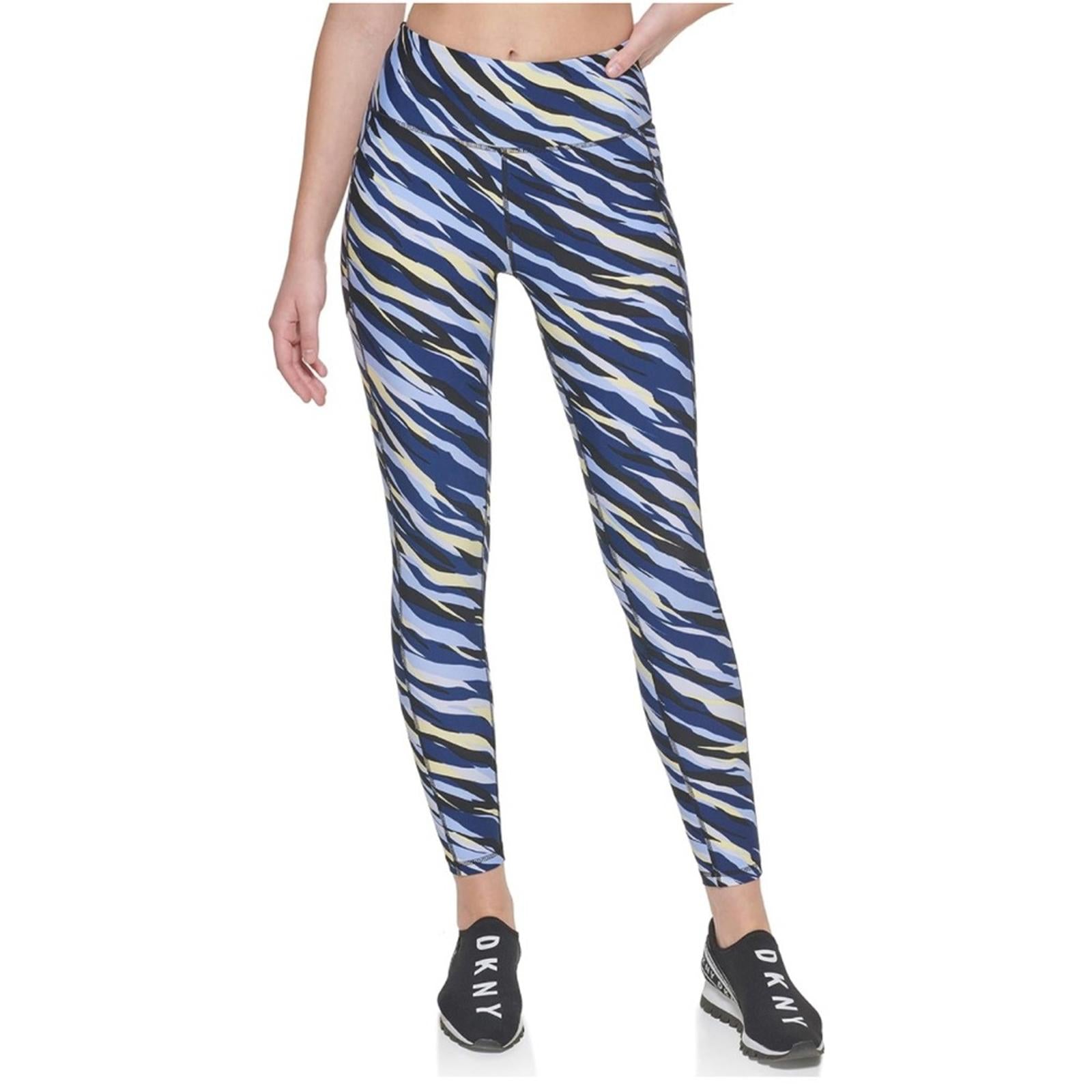 DKNY Sport High Waist 7/8 Performance Leggings Hydrangea Heatwave, Size S NWT