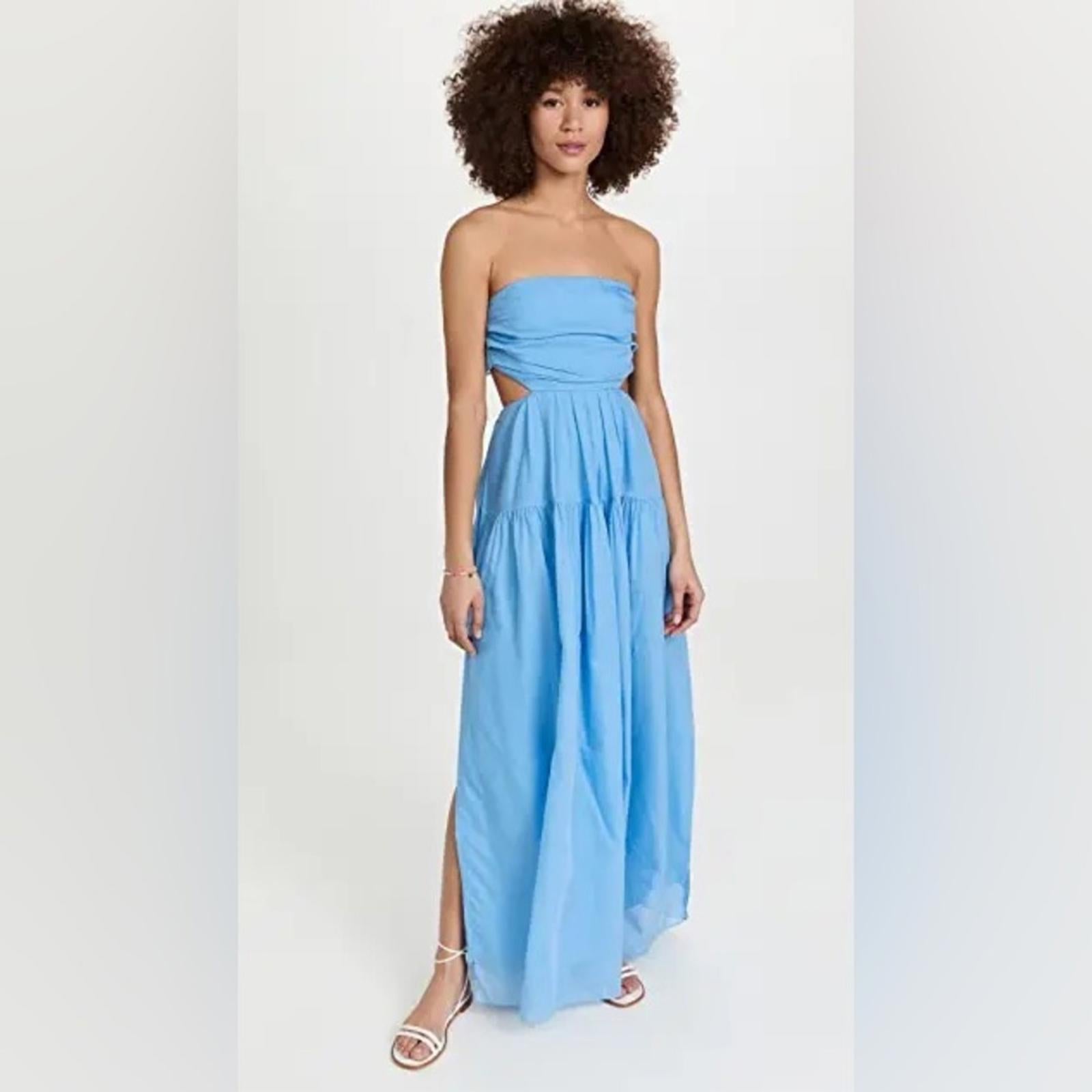 Rebecca Taylor Wrap Back Maxi Dress in Azul Blue, NWT, Size 16, Retail $525