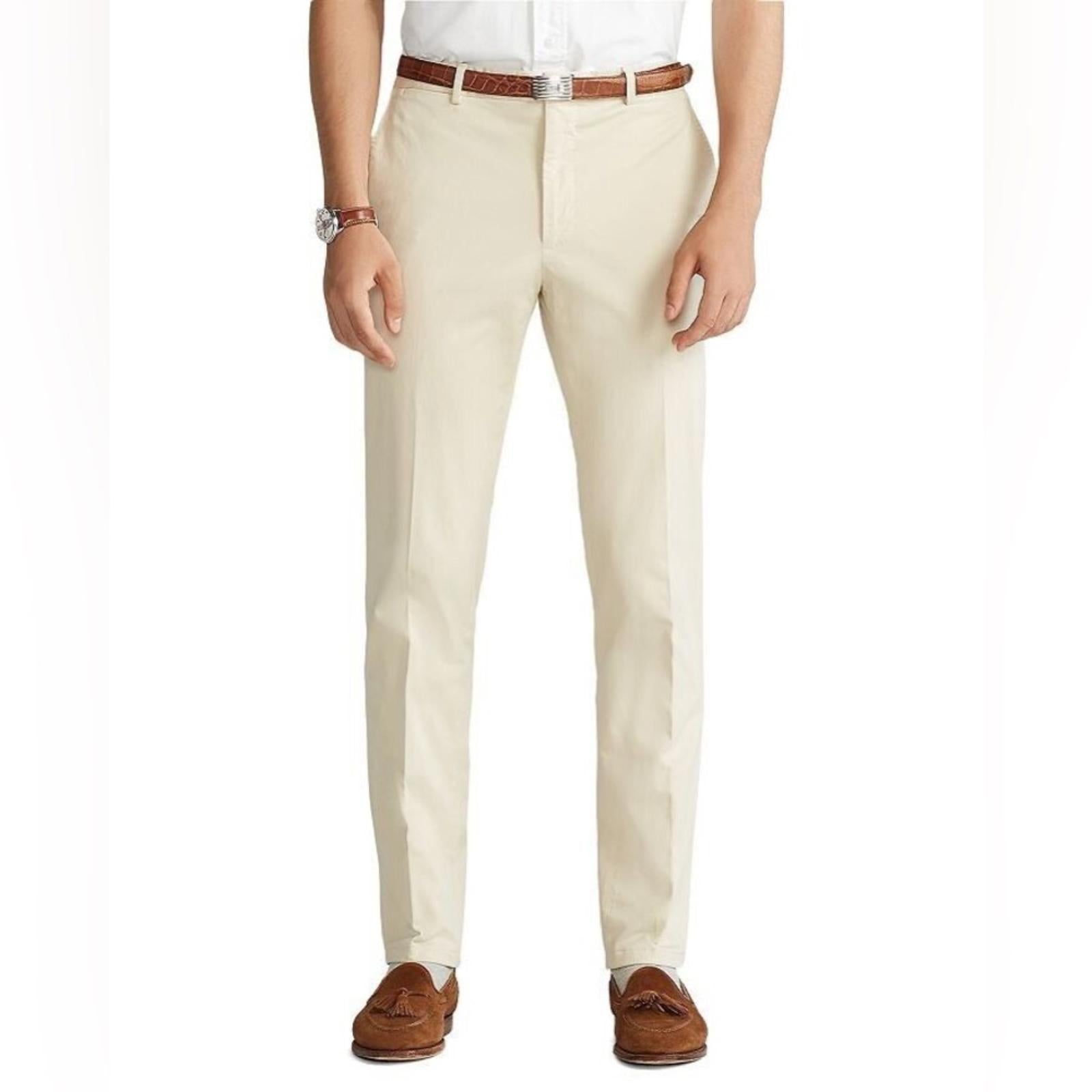 Polo Ralph Lauren Stretch Chino Suit Trousers/ Pants in Tan Size 34x33 NWT $248