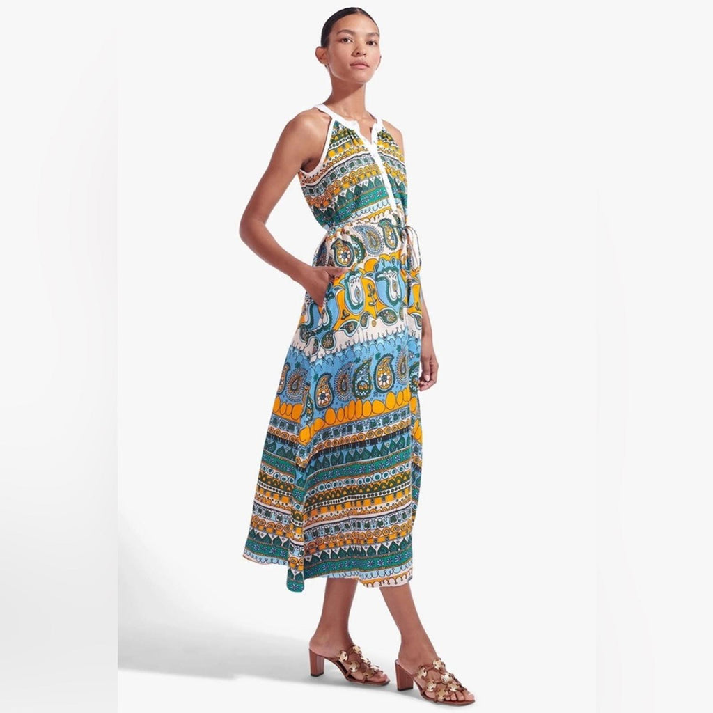 STAUD Lisette Paisley Print Maxi Dress, Size S, New w/Tag