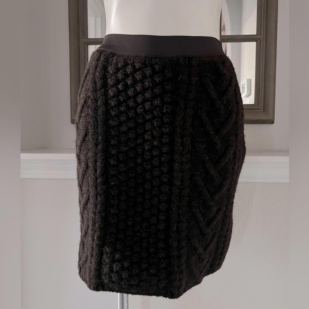 NEW Bottega Veneta Brown Wool Mini Skirt, Size Small New w/o Tag, Retail $990
