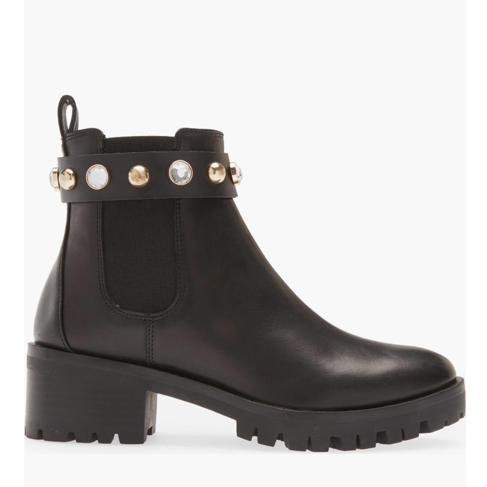 Karl Lagerfeld Paris Porshay Lug Sole Boots in Black, Size 8.5 New w/o Box